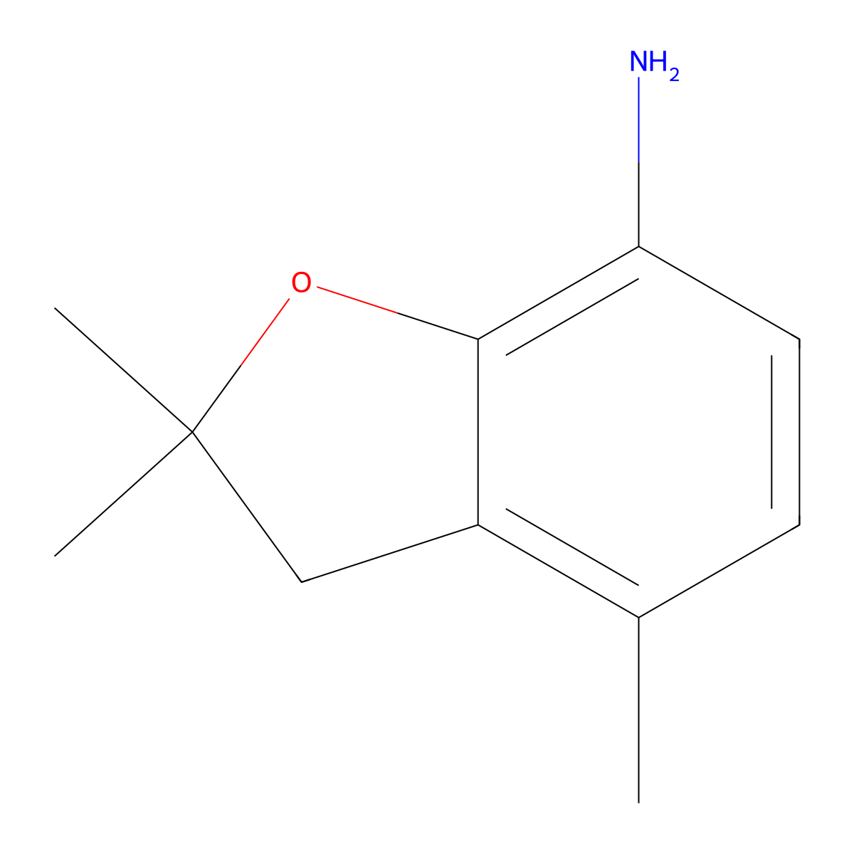 2,2,4-Trimethyl-2,3-dihydro-1-benzofuran-7-ylamine molecular structure, CAS 756431-31-9