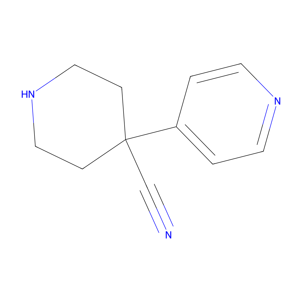 4-(4-Pyridyl)piperidine-4-carbonitrile molecular structure, CAS 756452-70-7