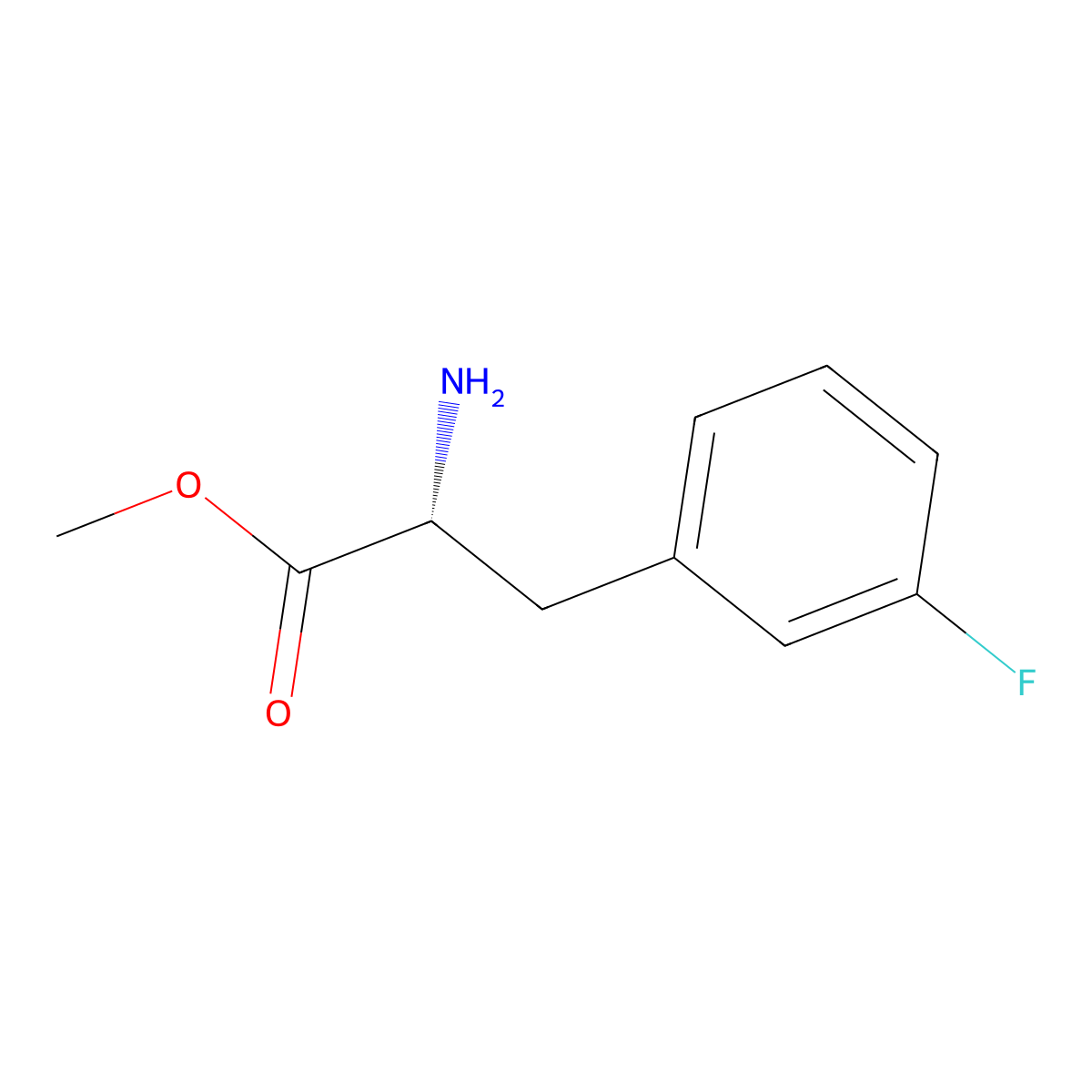 Methyl (2R)-2-amino-3-(3-fluorophenyl)propanoate molecular structure, CAS 756458-80-7