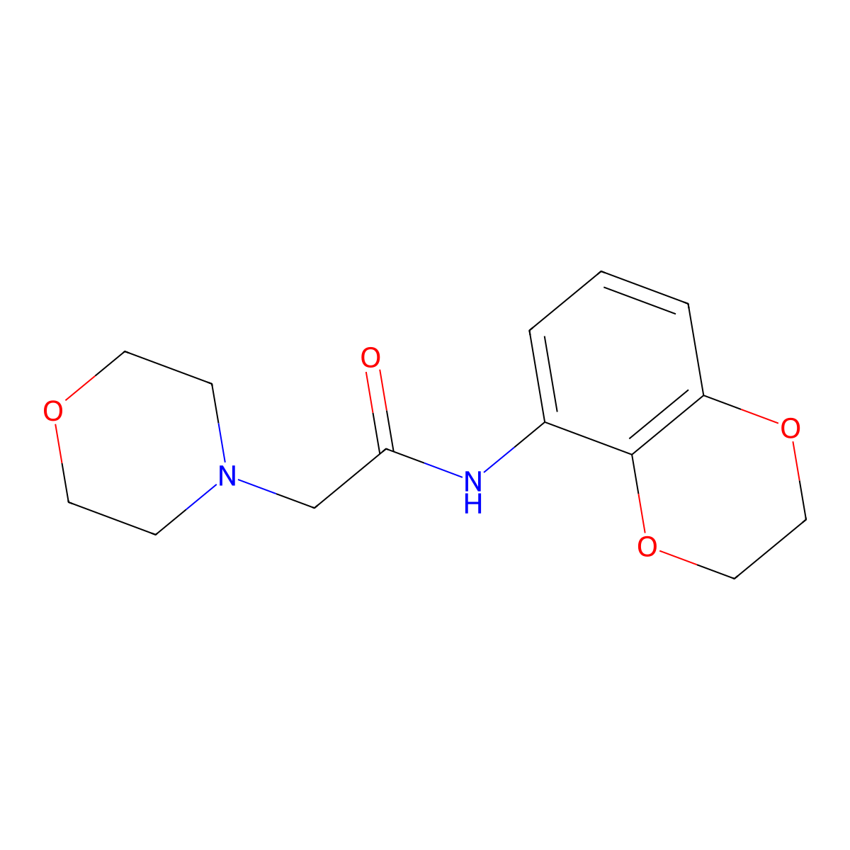N-(2,3-Dihydro-1,4-benzodioxin-5-yl)-4-morpholineacetamide molecular structure, CAS 756469-47-3