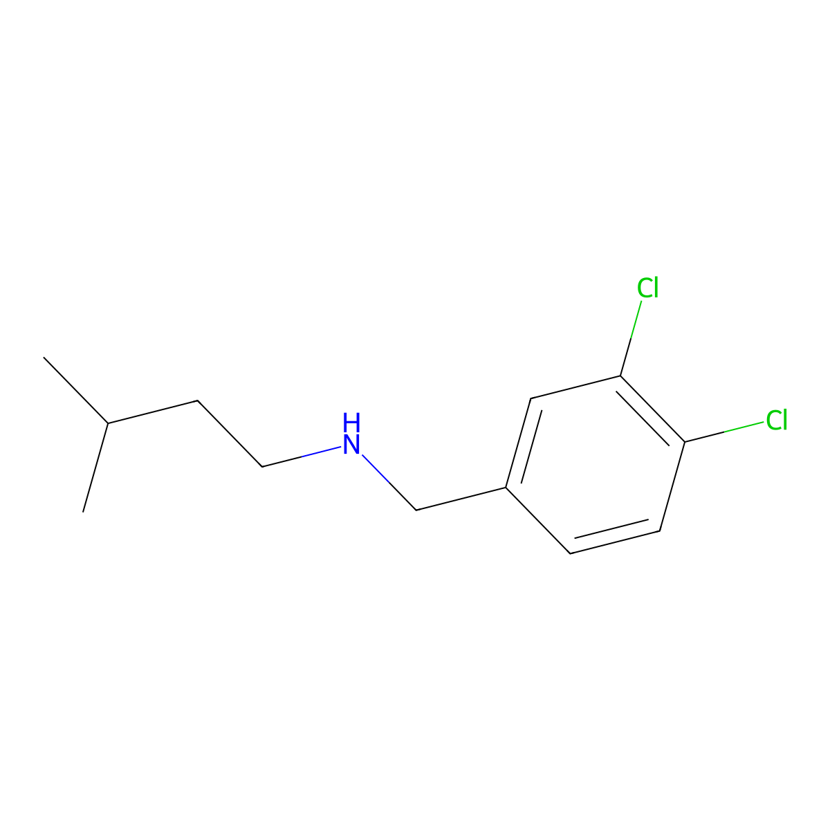 [(3,4-Dichlorophenyl)methyl](3-methylbutyl)amine molecular structure, CAS 756475-18-0