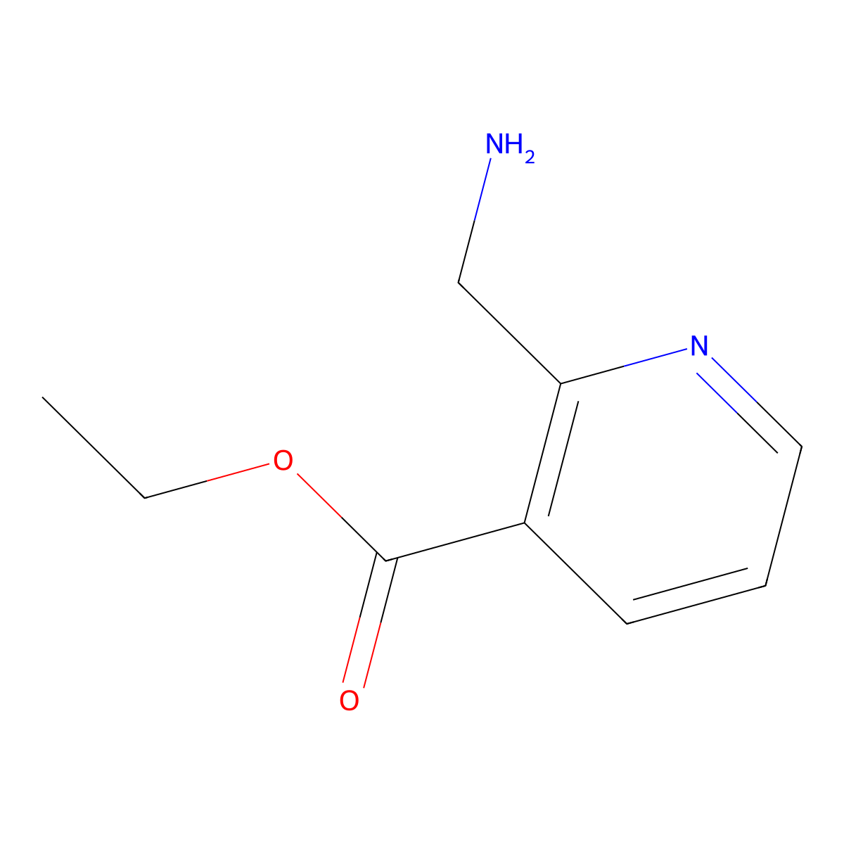 Ethyl 2-(aminomethyl)pyridine-3-carboxylate molecular structure, CAS 756476-32-1