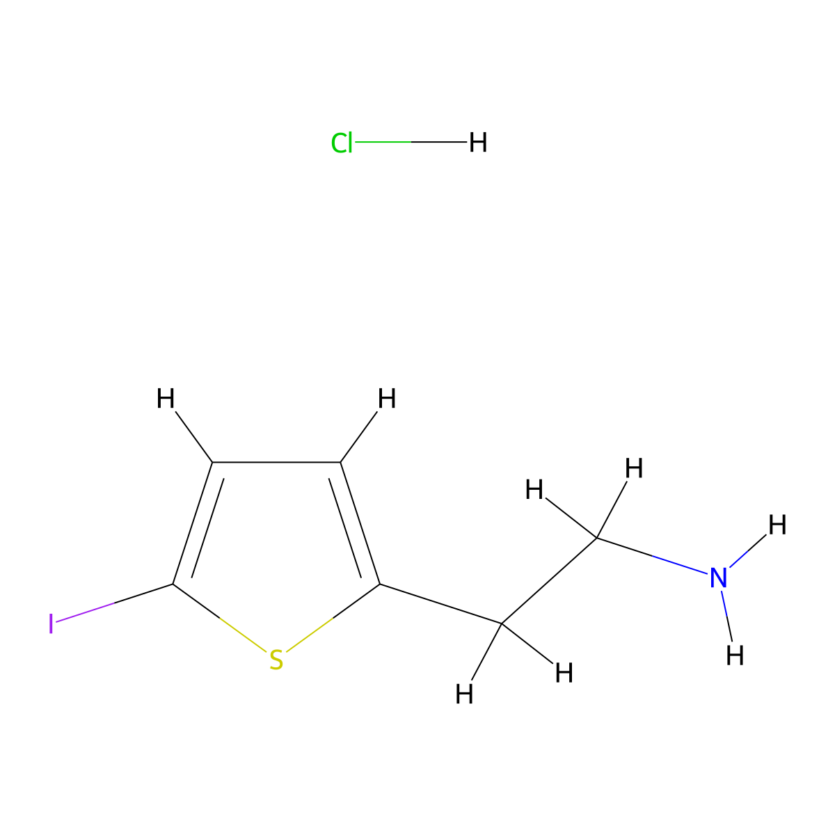 2-(5-Iodothiophen-2-yl)ethan-1-amine hydrochloride molecular structure, CAS 756476-92-3