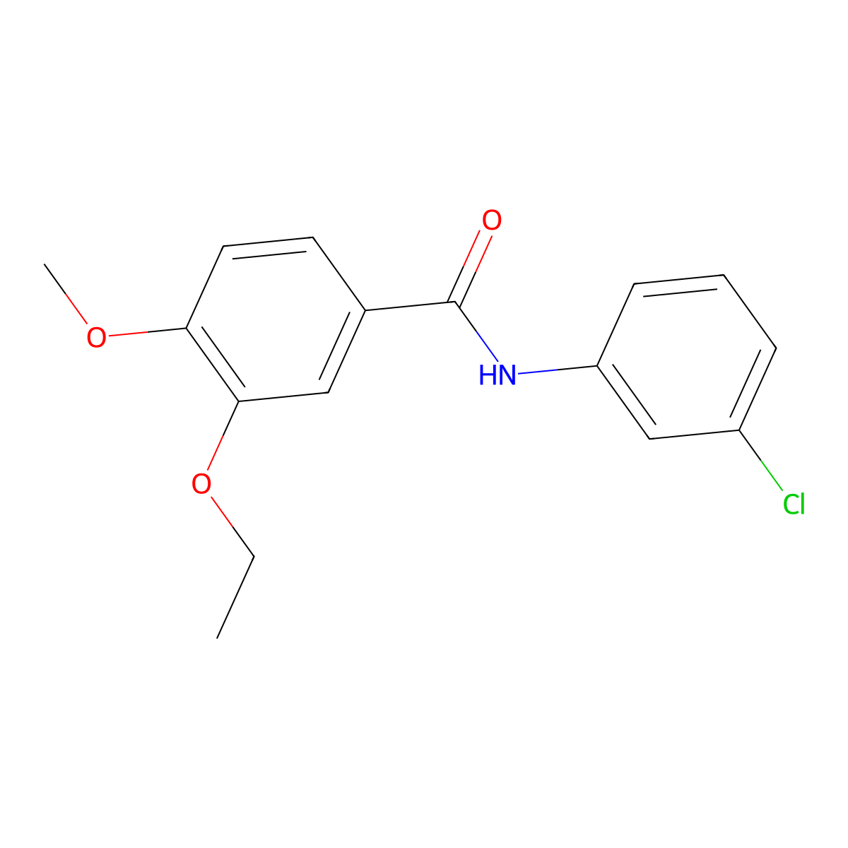 N-(3-chlorophenyl)-3-ethoxy-4-methoxybenzamide molecular structure, CAS 756487-10-2