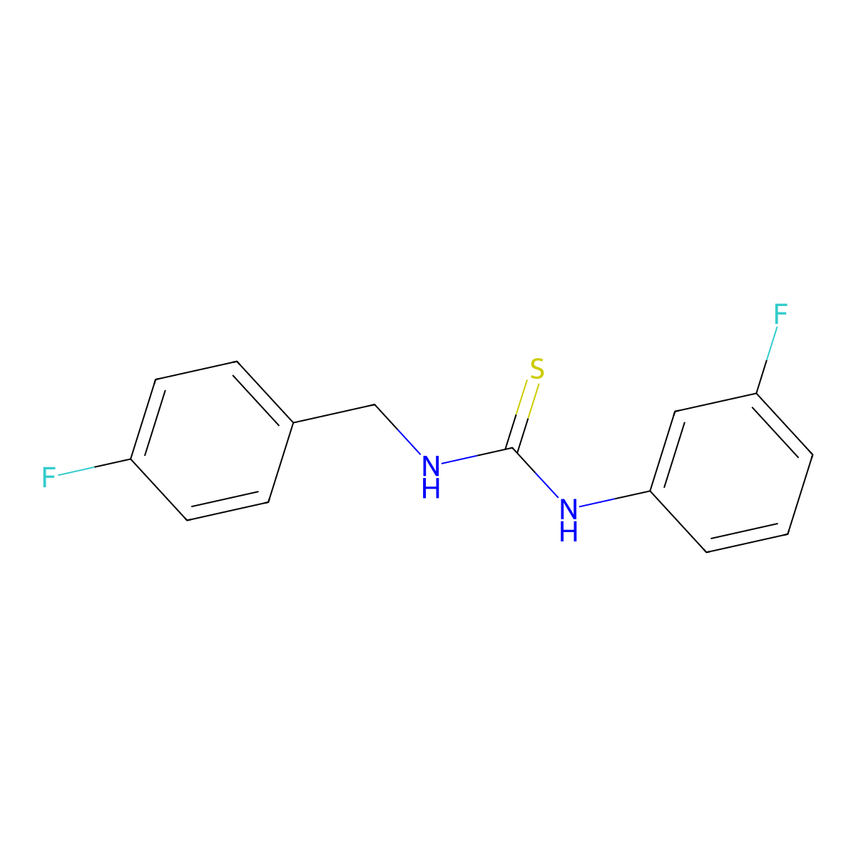 1-(4-Fluorobenzyl)-3-(3-fluorophenyl)thiourea molecular structure, CAS 756487-24-8