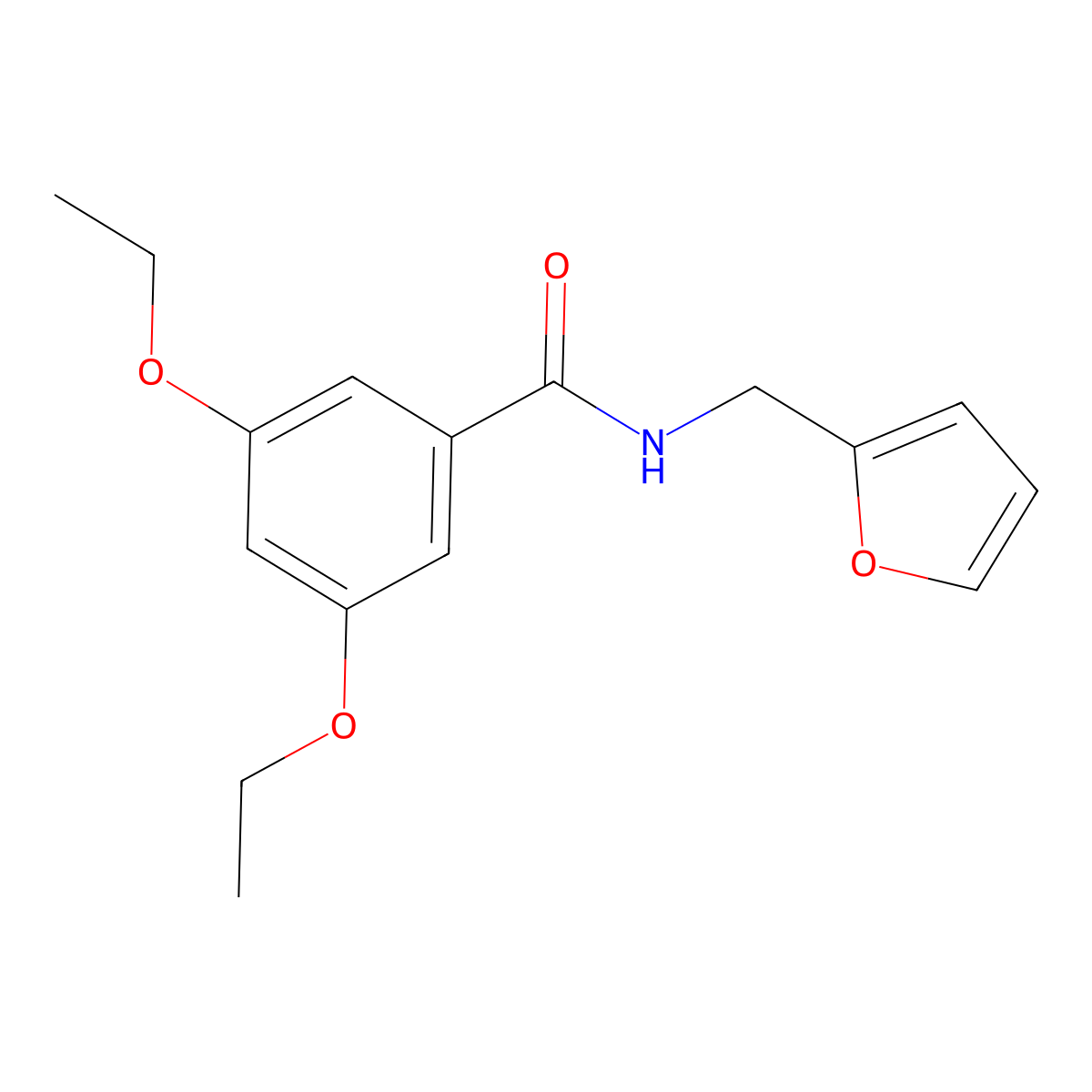 3,5-Diethoxy-N-furan-2-ylmethyl-benzamide molecular structure, CAS 756487-26-0