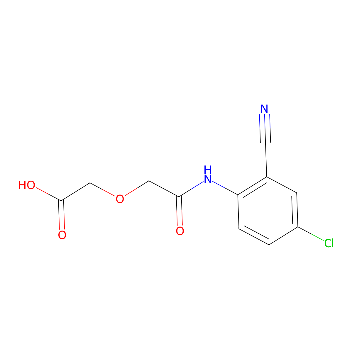 [2-(4-Chloro-2-cyanoanilino)-2-oxoethoxy]acetic acid molecular structure, CAS 756487-41-9