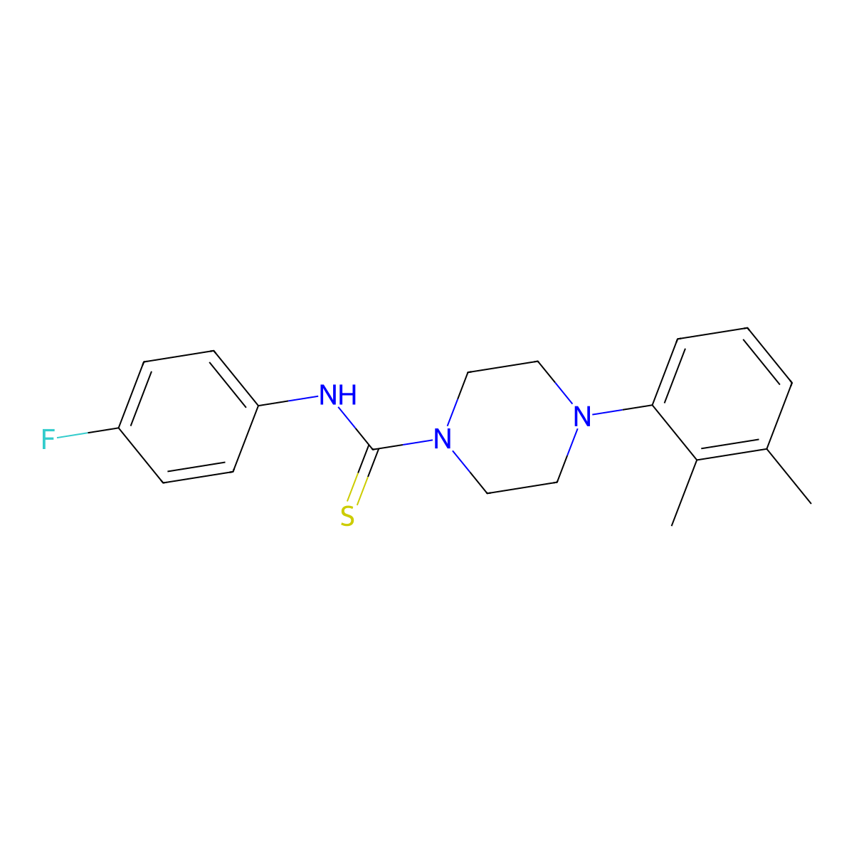 4-(2,3-dimethylphenyl)-N-(4-fluorophenyl)piperazine-1-carbothioamide molecular structure, CAS 756489-49-3