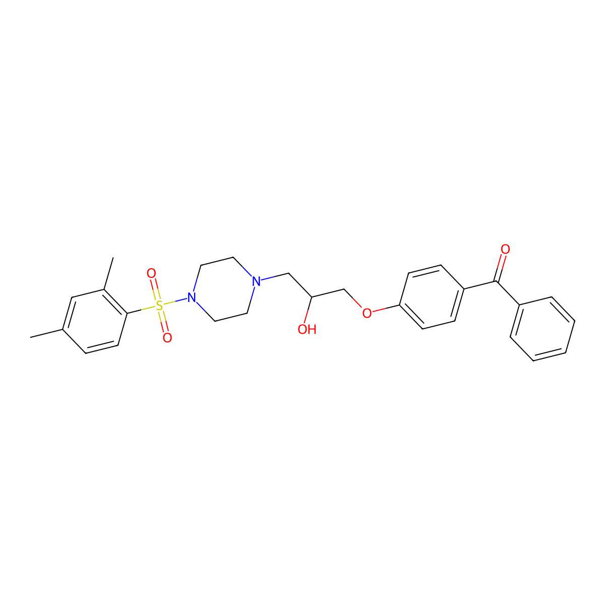 [4-(3-{4-[(2,4-Dimethylphenyl)sulfonyl]piperazin-1-yl}-2-hydroxypropoxy)phenyl](phenyl)methanone molecular structure, CAS 756489-50-6