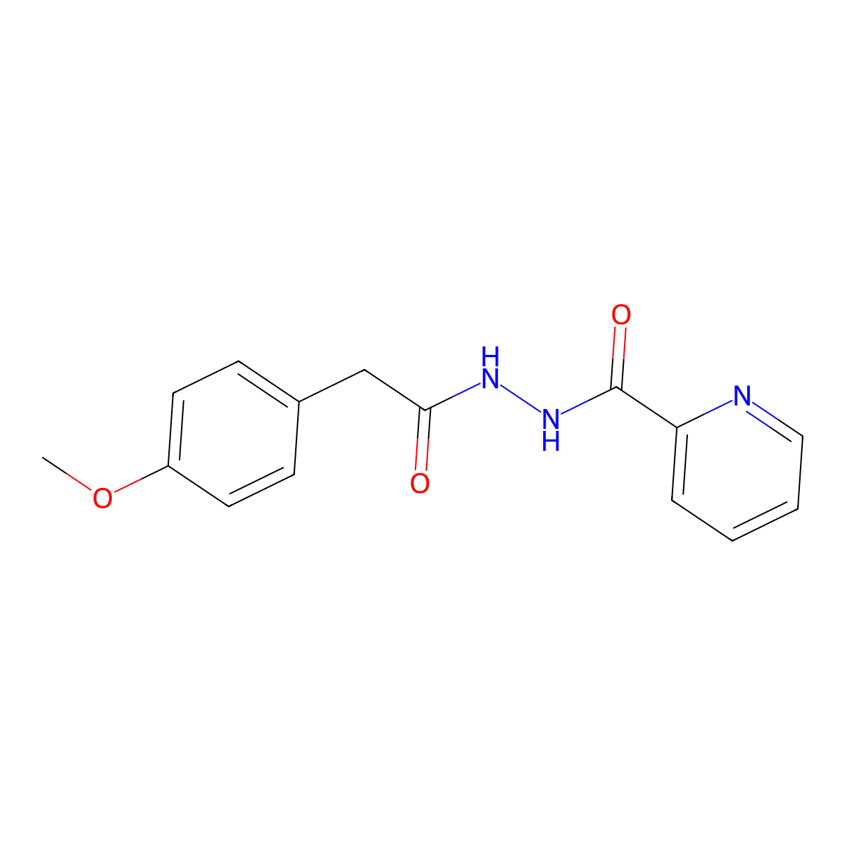 N'-[2-(4-methoxyphenyl)acetyl]pyridine-2-carbohydrazide molecular structure, CAS 756489-64-2