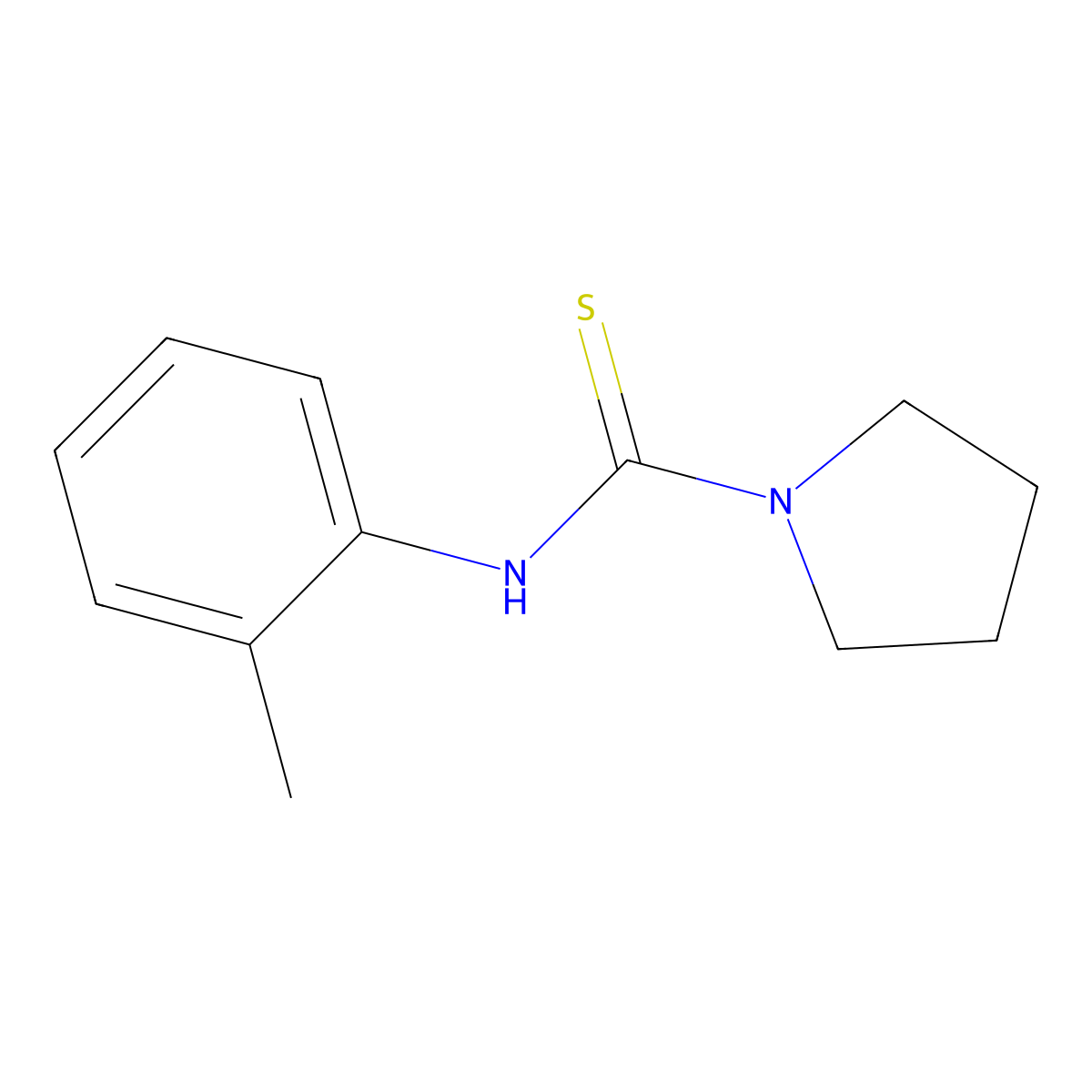 N-(2-methylphenyl)pyrrolidine-1-carbothioamide molecular structure, CAS 756489-77-7