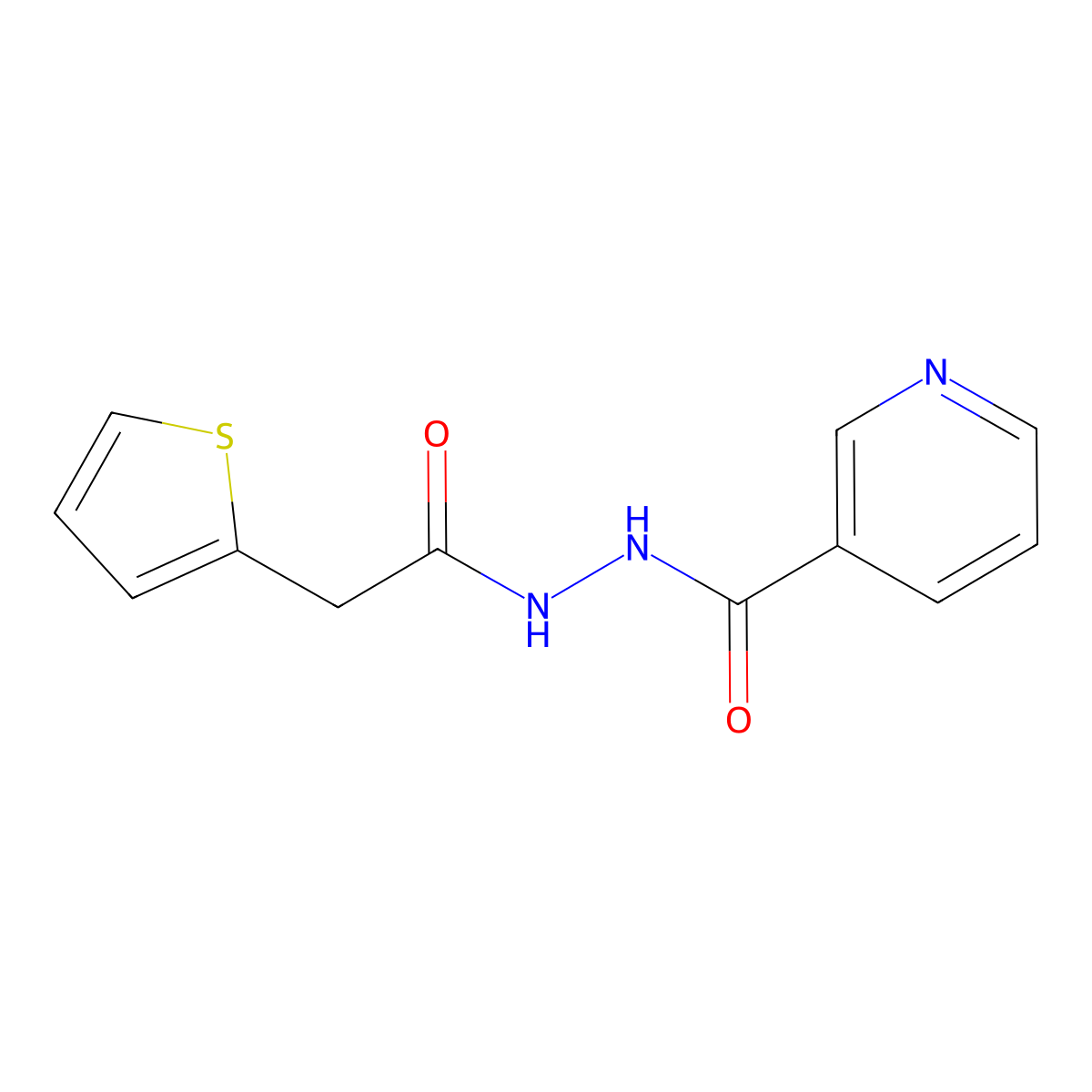 N'-[2-(thiophen-2-yl)acetyl]pyridine-3-carbohydrazide molecular structure, CAS 756490-40-1