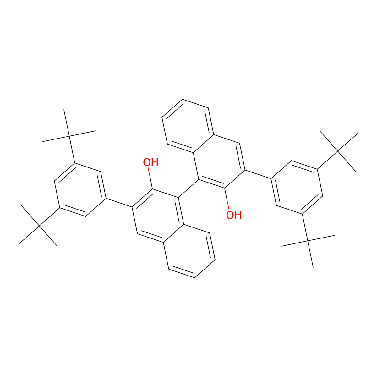 (R)-3,3'-Bis(3,5-di-tert-butylphenyl)-[1,1'-binaphthalene]-2,2'-diol molecular structure, CAS 756491-53-9