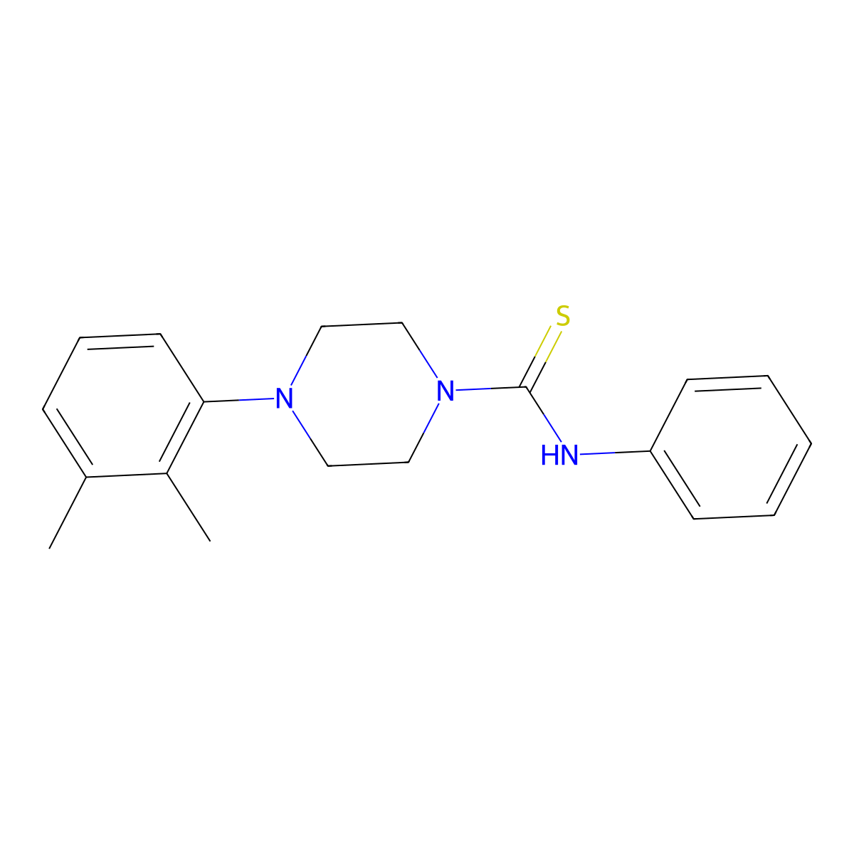 4-(2,3-dimethylphenyl)-N-phenylpiperazine-1-carbothioamide molecular structure, CAS 756491-66-4