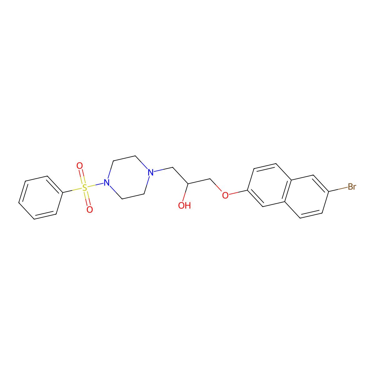 1-[(6-Bromonaphthalen-2-yl)oxy]-3-[4-(phenylsulfonyl)piperazin-1-yl]propan-2-ol molecular structure, CAS 756492-36-1