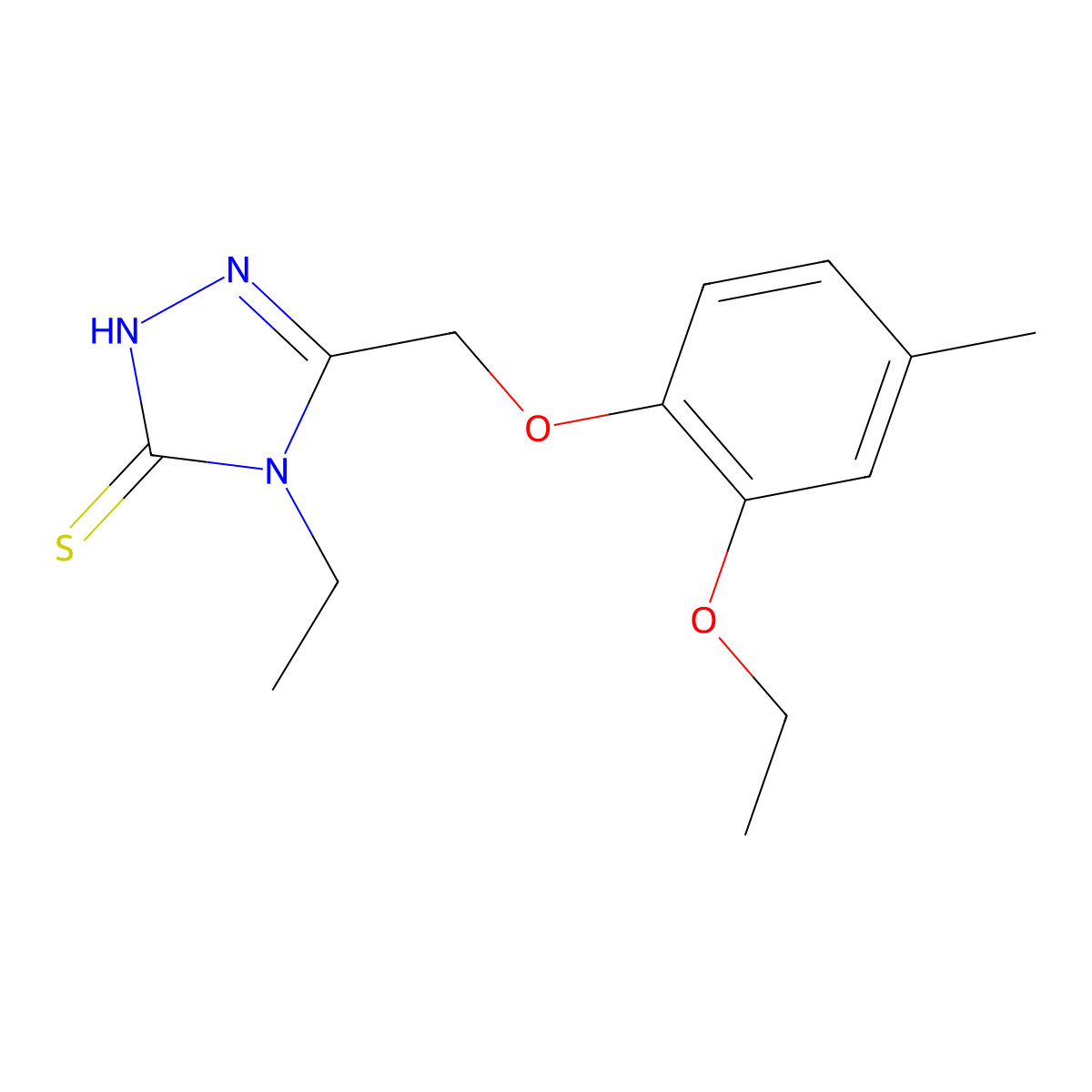 5-(2-Ethoxy-4-methyl-phenoxymethyl)-4-ethyl-4H-[1,2,4]triazole-3-thiol molecular structure, CAS 756494-57-2
