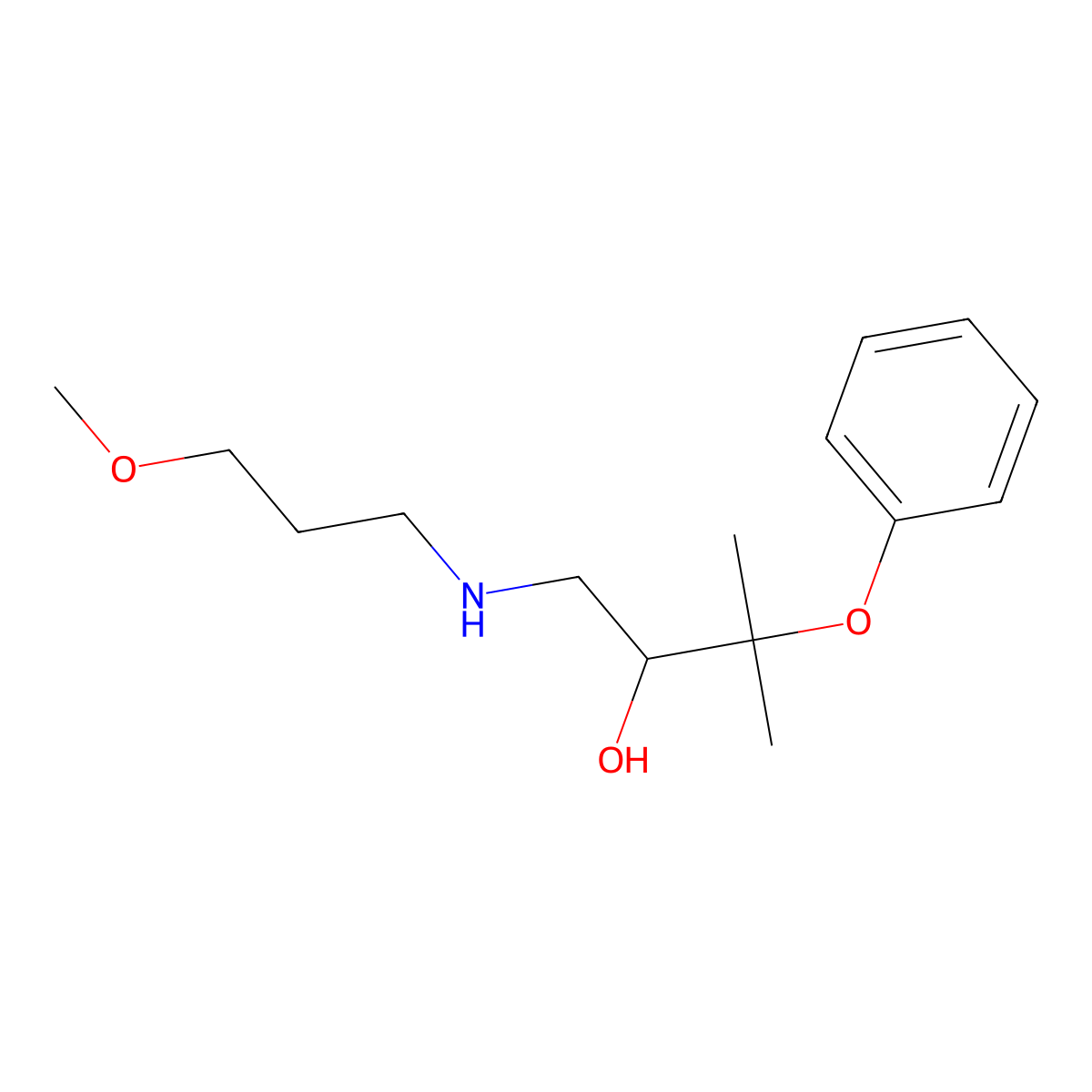 2-Butanol, 1-(3-methoxypropyl)amino-3-methyl-3-phenoxy- molecular structure, CAS 7565-17-5