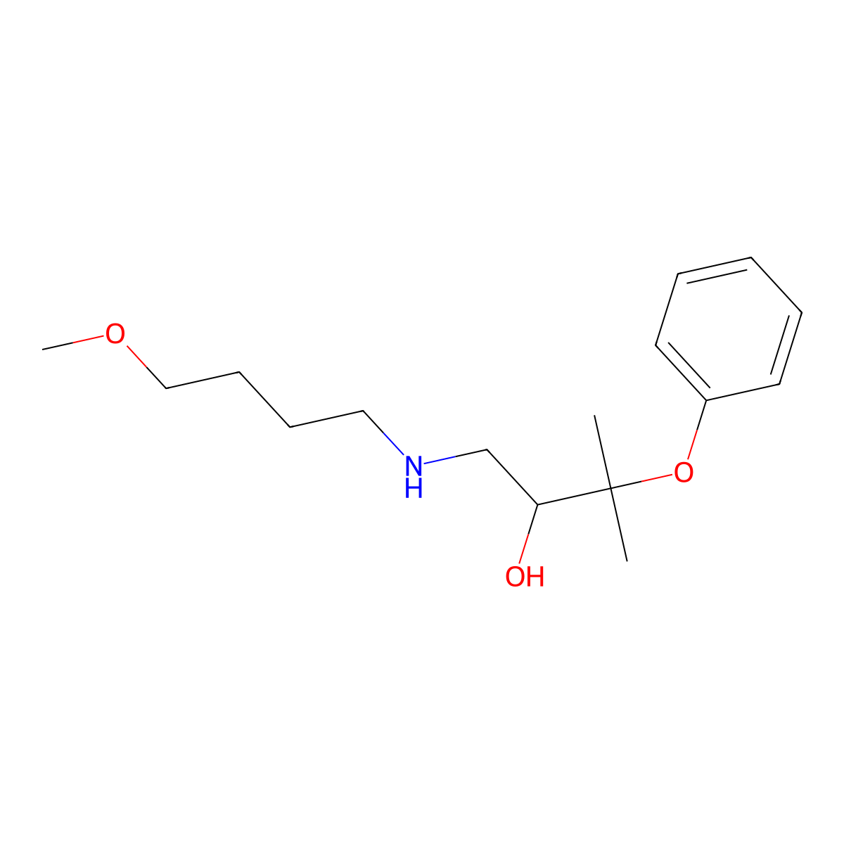 2-Butanol, 1-(4-methoxybutyl)amino-3-methyl-3-phenoxy- molecular structure, CAS 7565-18-6