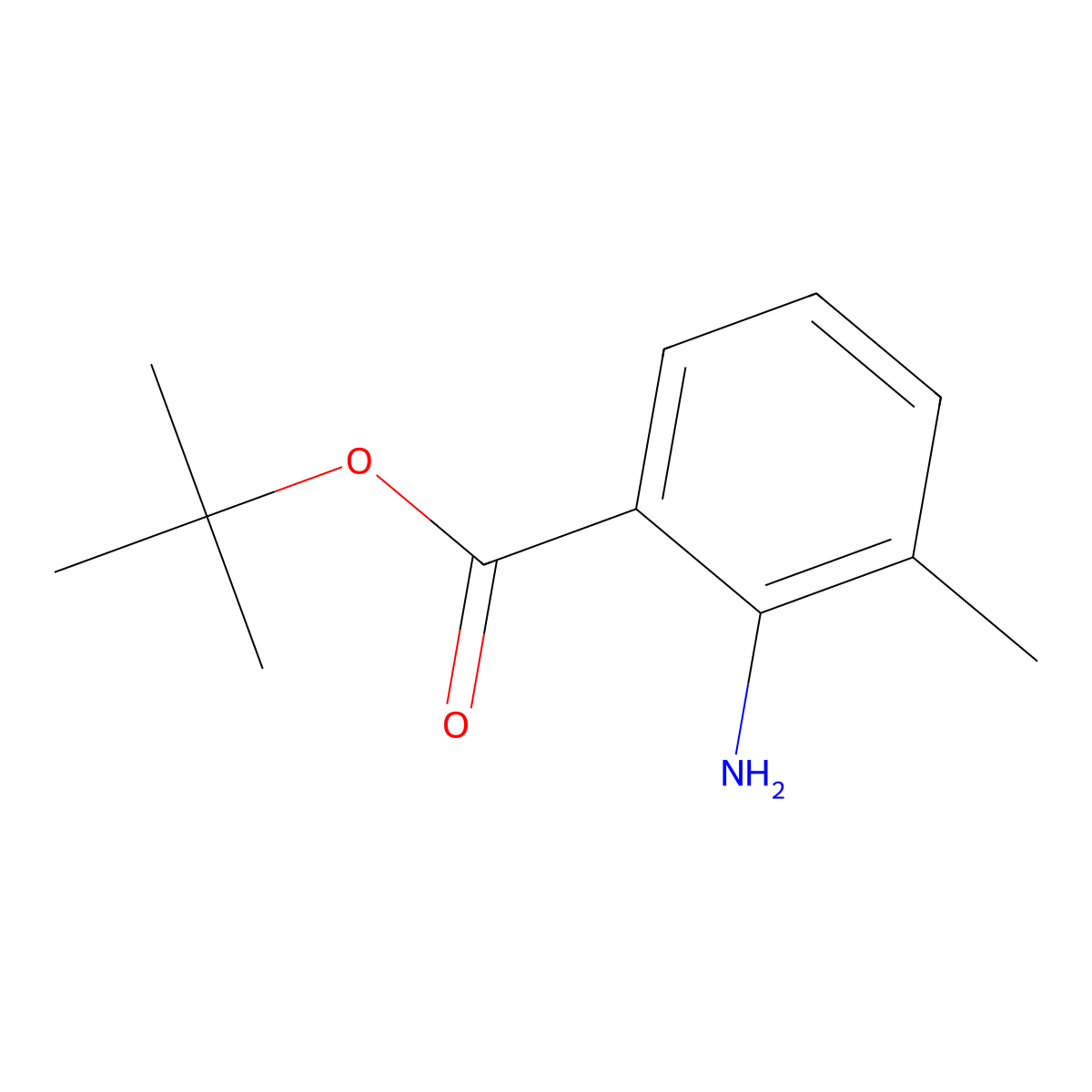 Tert-butyl 2-amino-3-methylbenzoate molecular structure, CAS 756500-12-6