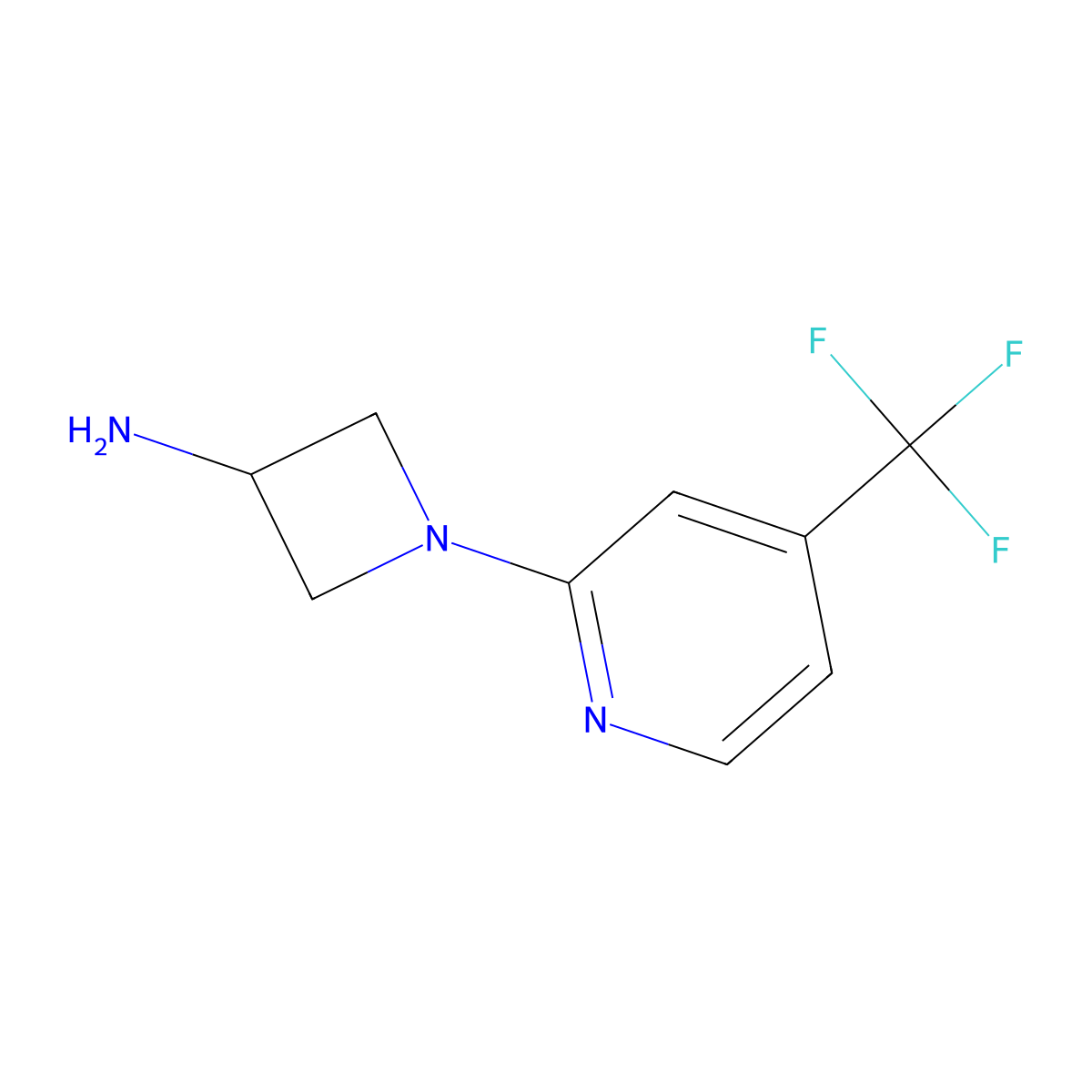 1-[4-(Trifluoromethyl)pyridin-2-yl]azetidin-3-amine molecular structure, CAS 756501-35-6