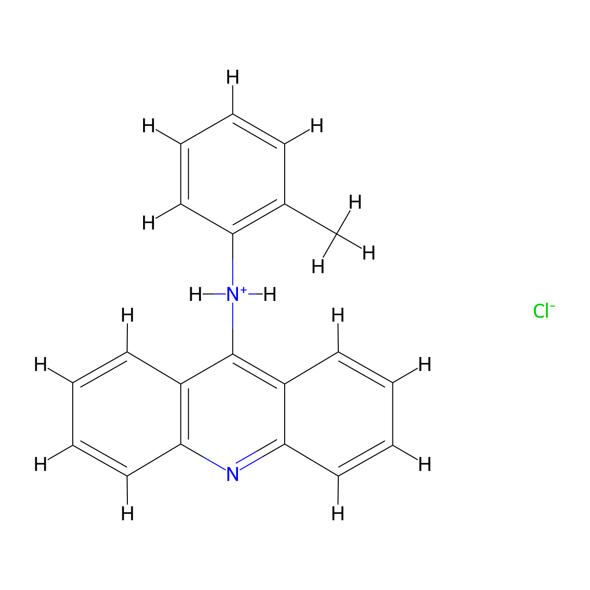 Acridine, 9-(o-toluidino)-, hydrochloride molecular structure, CAS 75651-09-1