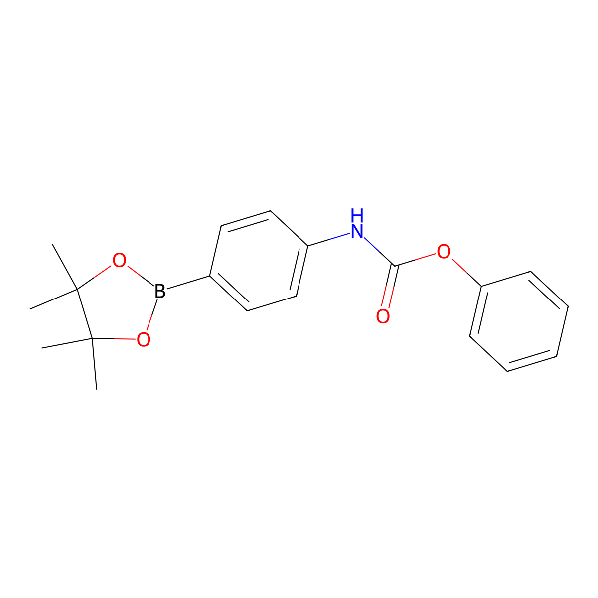 Phenyl (4-(4,4,5,5-tetramethyl-1,3,2-dioxaborolan-2-yl)phenyl)carbamate molecular structure, CAS 756520-47-5