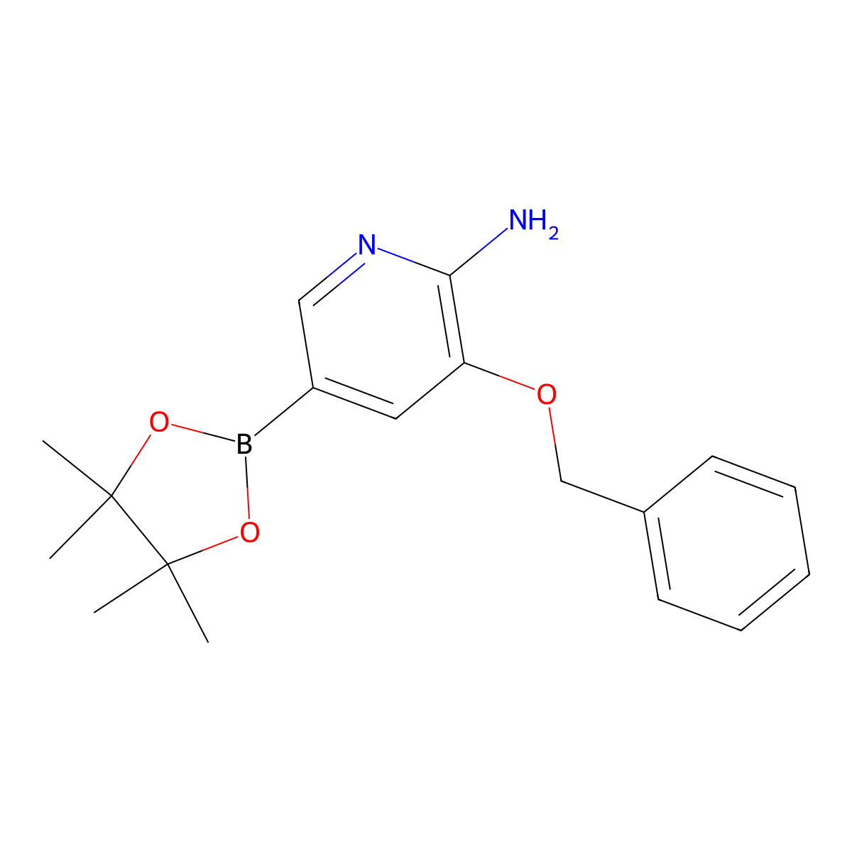 3-(Benzyloxy)-5-(4,4,5,5-tetramethyl-1,3,2-dioxaborolan-2-YL)pyridin-2-amine molecular structure, CAS 756520-57-7