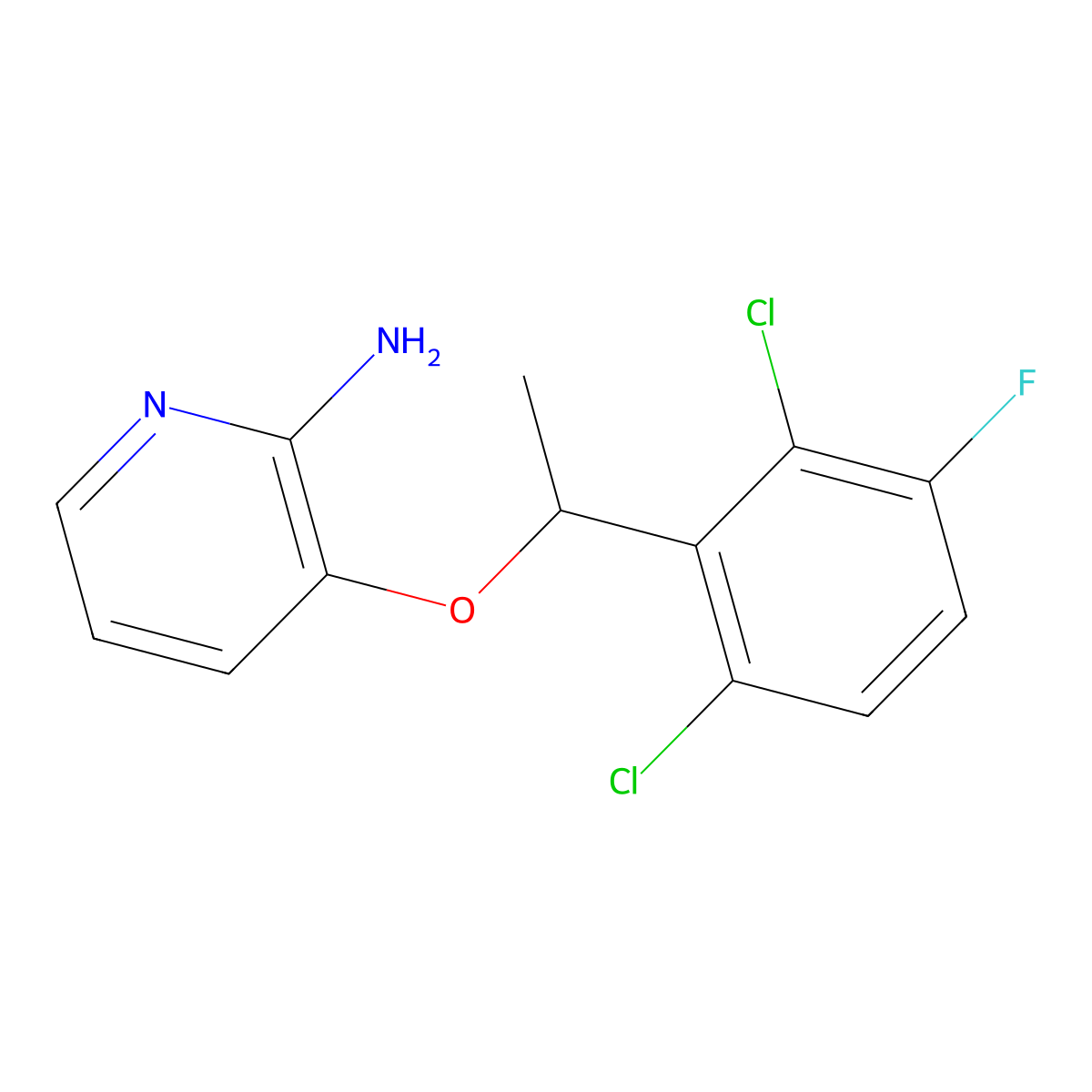 3-(1-(2,6-Dichloro-3-fluorophenyl)ethoxy)pyridin-2-amine molecular structure, CAS 756520-67-9