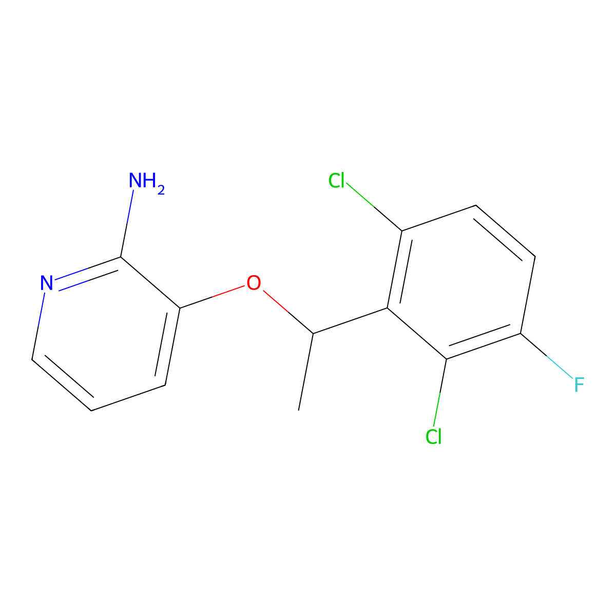 3-(1-(2,6-Dichloro-3-fluorophenyl)ethoxy)pyridin-2-amine molecular structure, CAS 756520-67-9