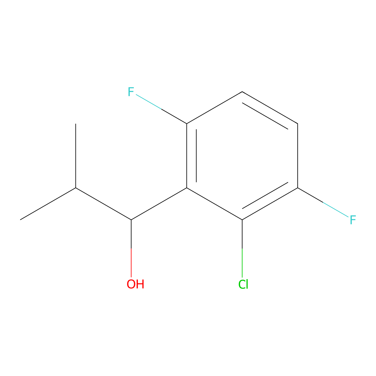 1-(2-Chloro-3,6-difluorophenyl)-2-methylpropan-1-ol molecular structure, CAS 756520-69-1