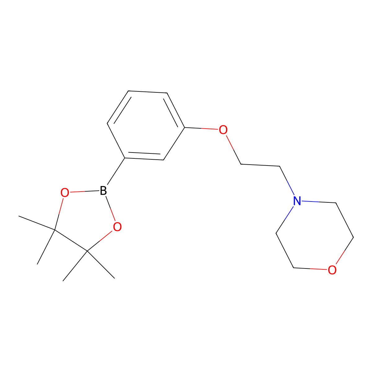 4-(2-(3-(4,4,5,5-Tetramethyl-1,3,2-dioxaborolan-2-yl)phenoxy)ethyl)morpholine molecular structure, CAS 756520-70-4