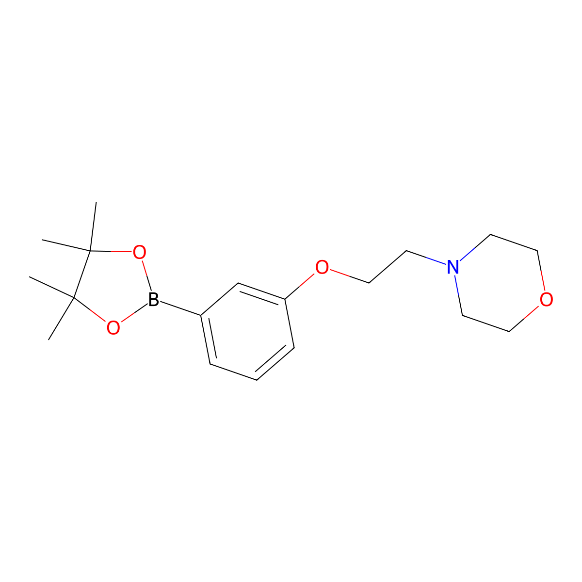 4-(2-(3-(4,4,5,5-Tetramethyl-1,3,2-dioxaborolan-2-yl)phenoxy)ethyl)morpholine molecular structure, CAS 756520-70-4