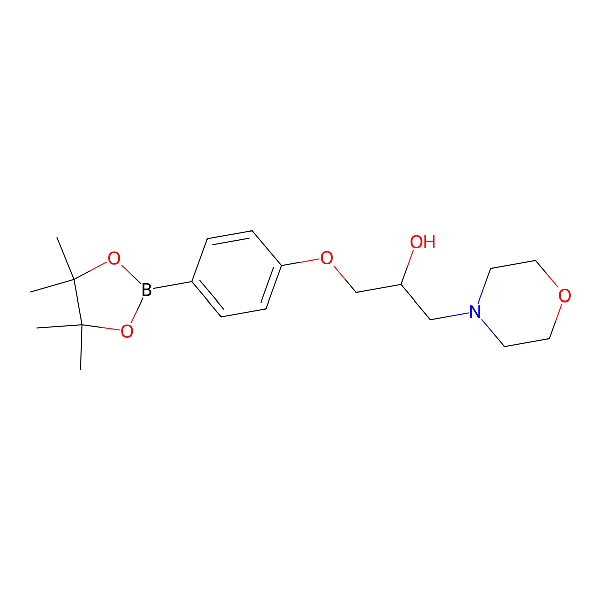 1-Morpholino-3-(4-(4,4,5,5-tetramethyl-1,3,2-dioxaborolan-2-yl)phenoxy)propan-2-ol molecular structure, CAS 756520-73-7