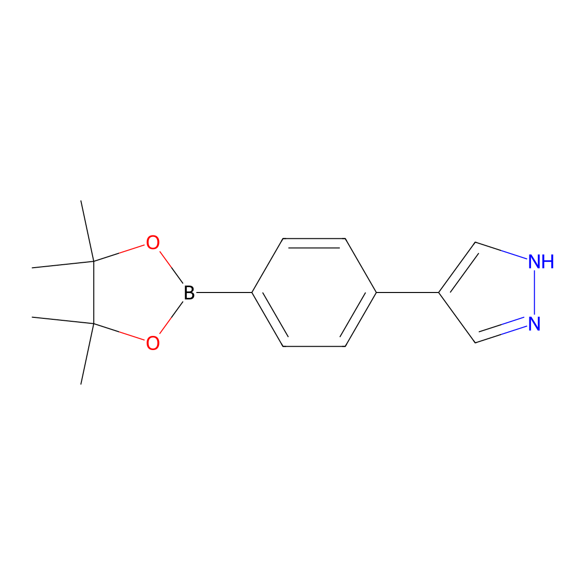 4-(4-(4,4,5,5-tetramethyl-1,3,2-dioxaborolan-2-yl)phenyl)-1H-pyrazole molecular structure, CAS 756520-75-9