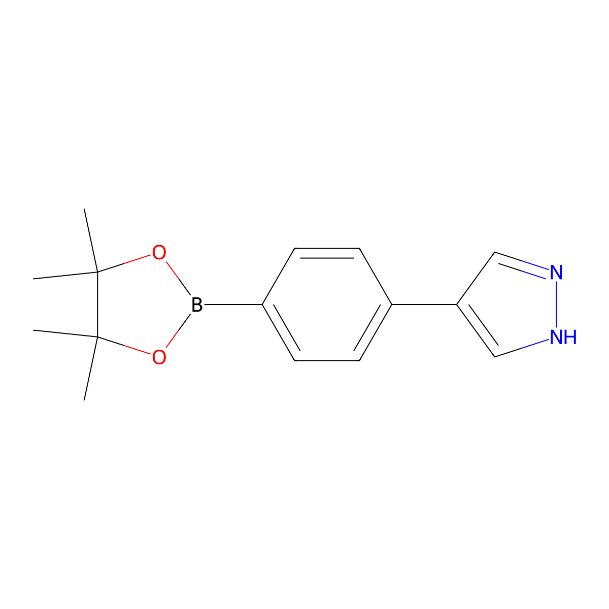 4-(4-(4,4,5,5-tetramethyl-1,3,2-dioxaborolan-2-yl)phenyl)-1H-pyrazole molecular structure, CAS 756520-75-9