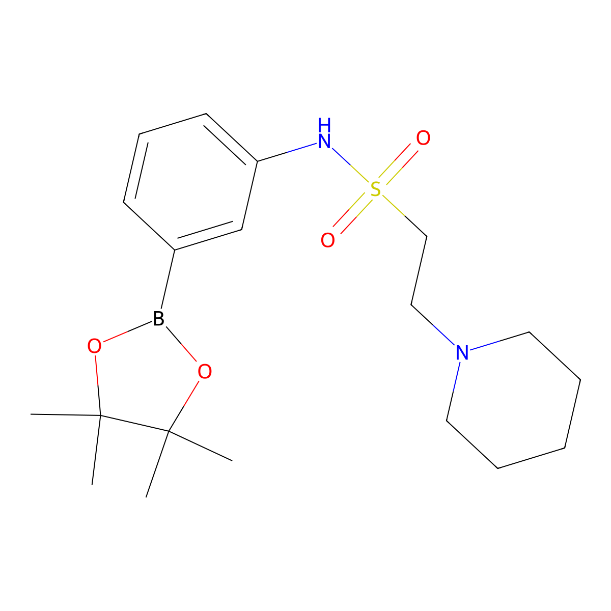 1-Piperidineethanesulfonamide, N-[3-(4,4,5,5-tetramethyl-1,3,2-dioxaborolan-2-yl)phenyl]- molecular structure, CAS 756520-97-5