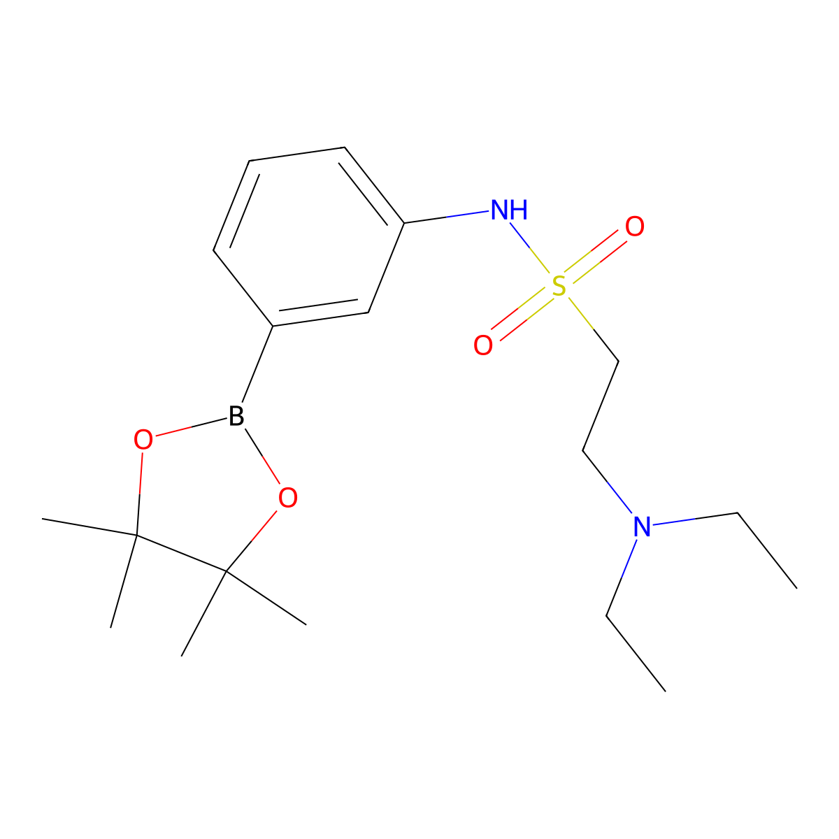 2-(diethylamino)-N-(3-(4,4,5,5-tetramethyl-1,3,2-dioxaborolan-2-yl)phenyl)ethanesulfonamide molecular structure, CAS 756520-98-6