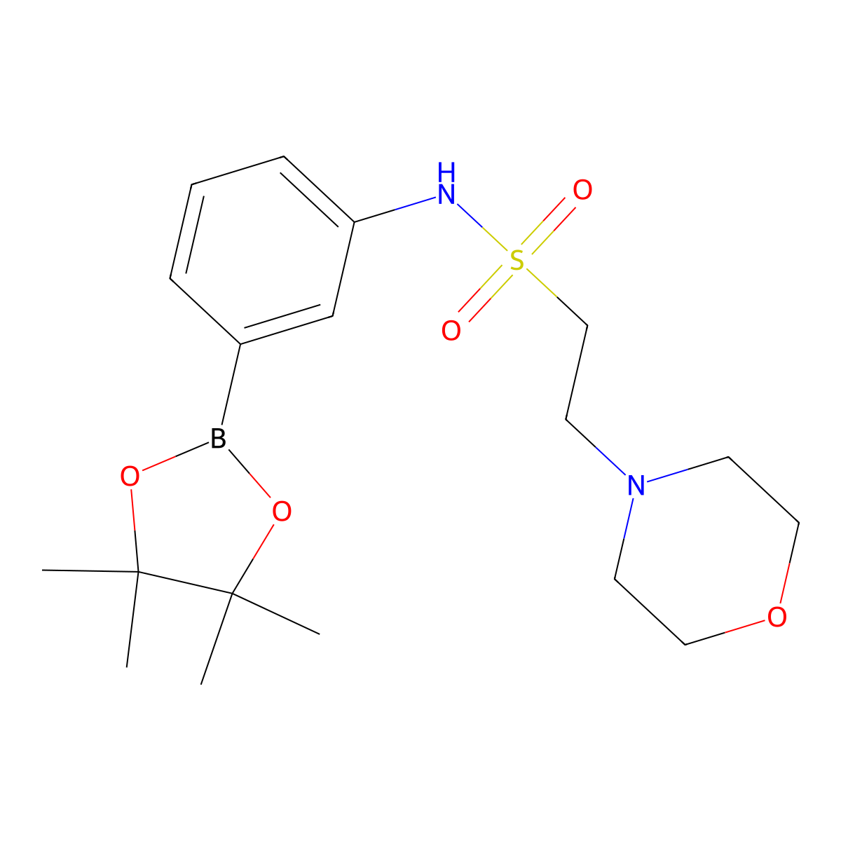 4-Morpholineethanesulfonamide, N-[3-(4,4,5,5-tetramethyl-1,3,2-dioxaborolan-2-yl)phenyl]- molecular structure, CAS 756520-99-7