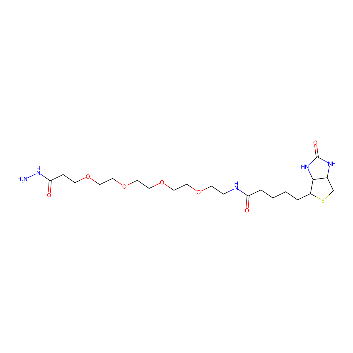 Biotin-PEG4-Hydrazide molecular structure, CAS 756525-97-0