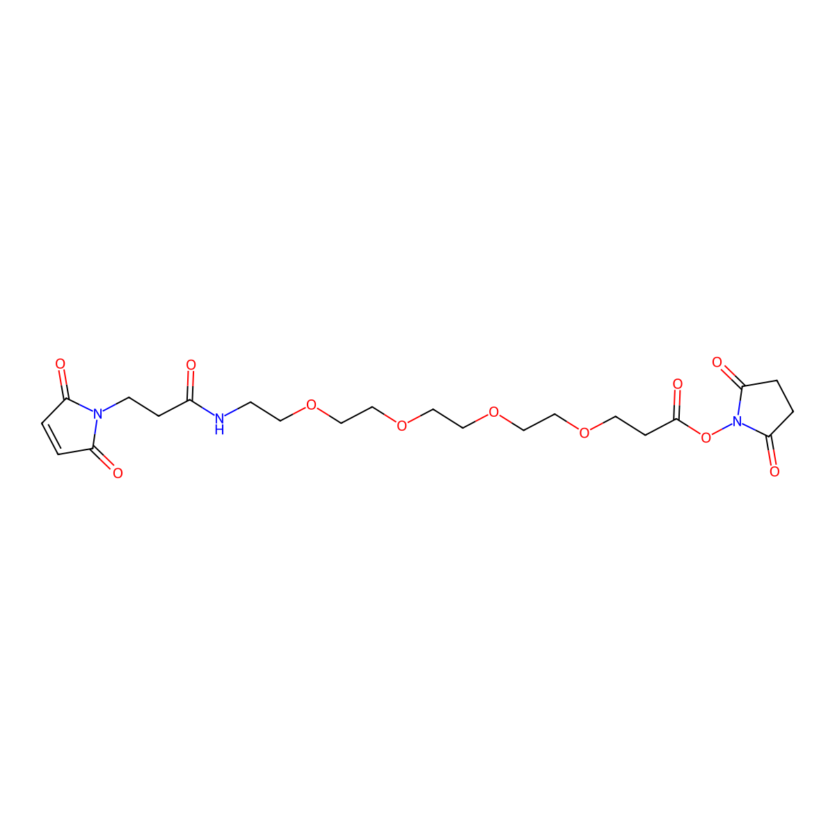 1-Maleinimido-3-oxo-7,10,13,16-tetraoxa-4-azanonadecan-19-oic acid succinimidyl ester molecular structure, CAS 756525-99-2