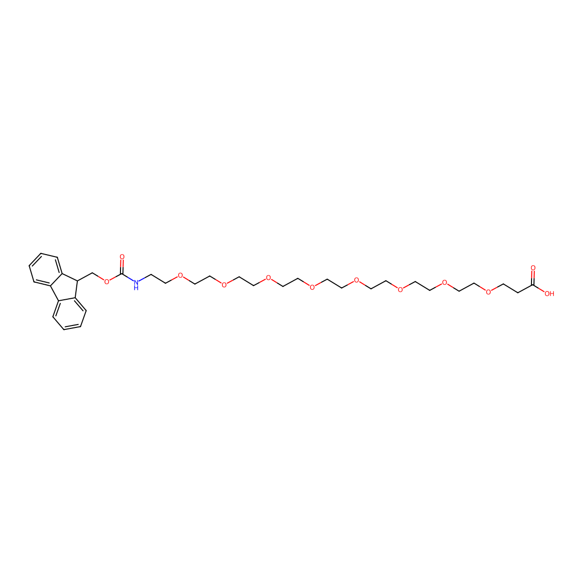 1-(9H-Fluoren-9-ylmethyl) 5,8,11,14,17,20,23,26-octaoxa-2-azanonacosanedioate molecular structure, CAS 756526-02-0