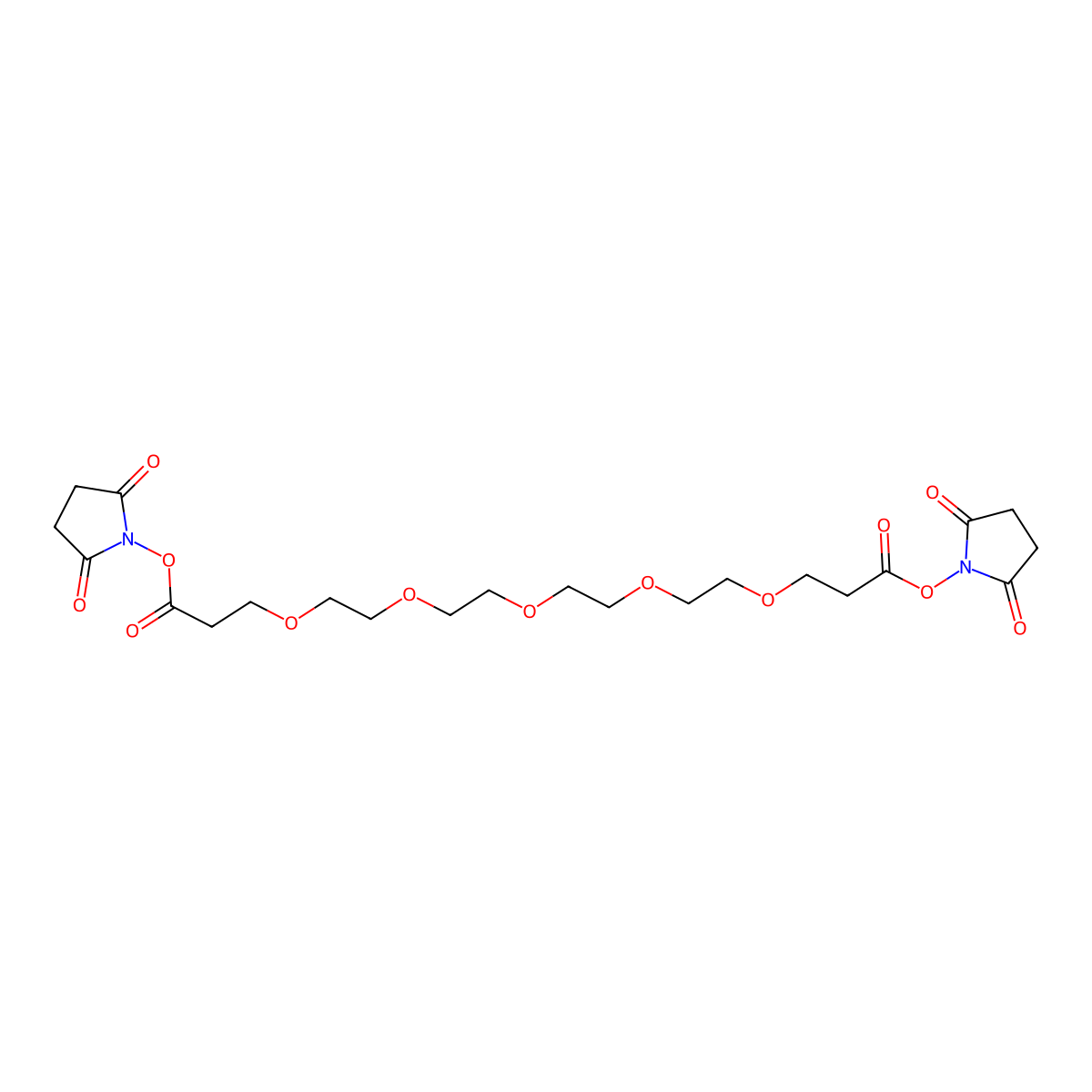 Bis-succinimidyl-4,7,10,13,16-pentaoxanonadecane-1,19-dioate molecular structure, CAS 756526-03-1
