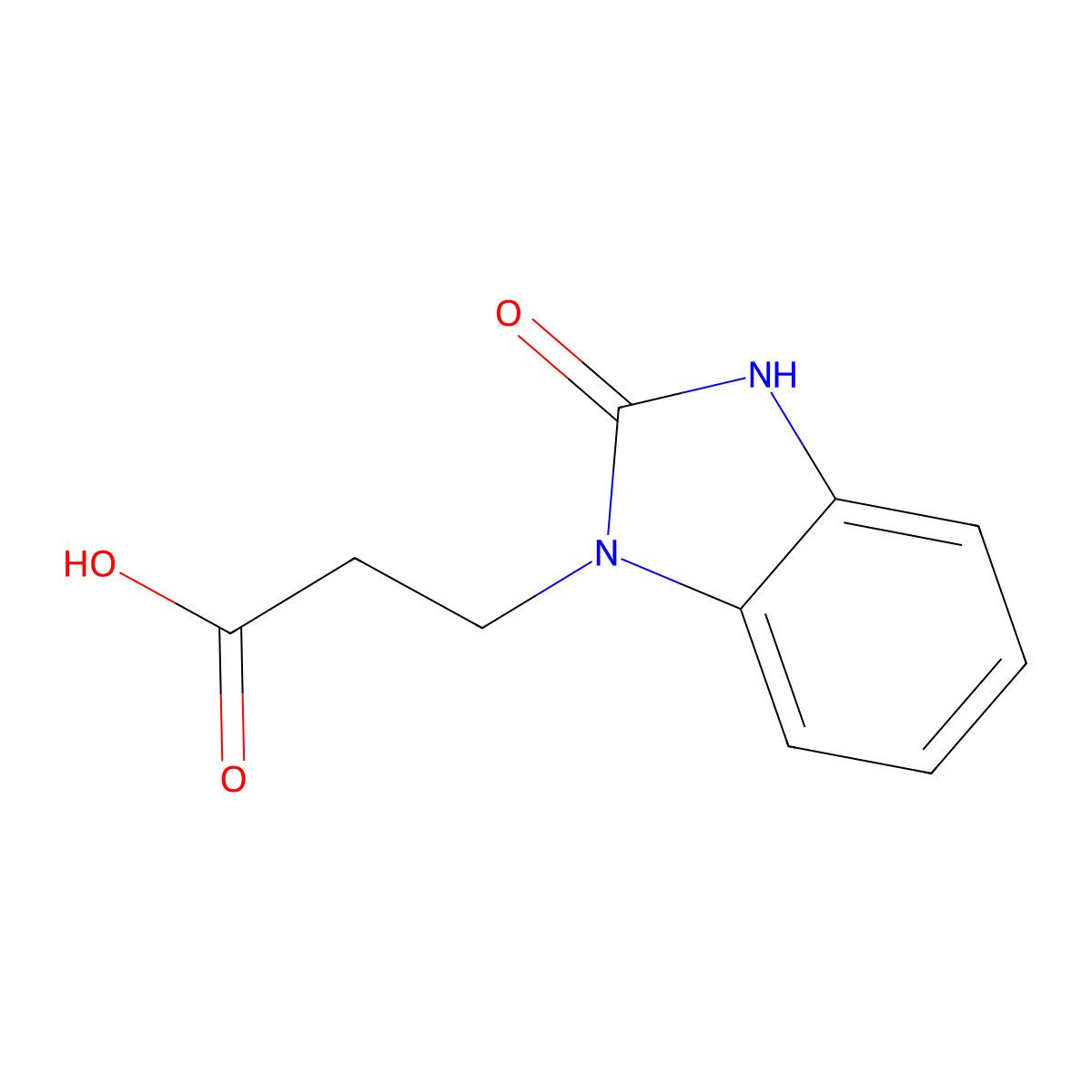 1H-Benzimidazole-1-propanoic acid, 2,3-dihydro-2-oxo- molecular structure, CAS 75655-44-6