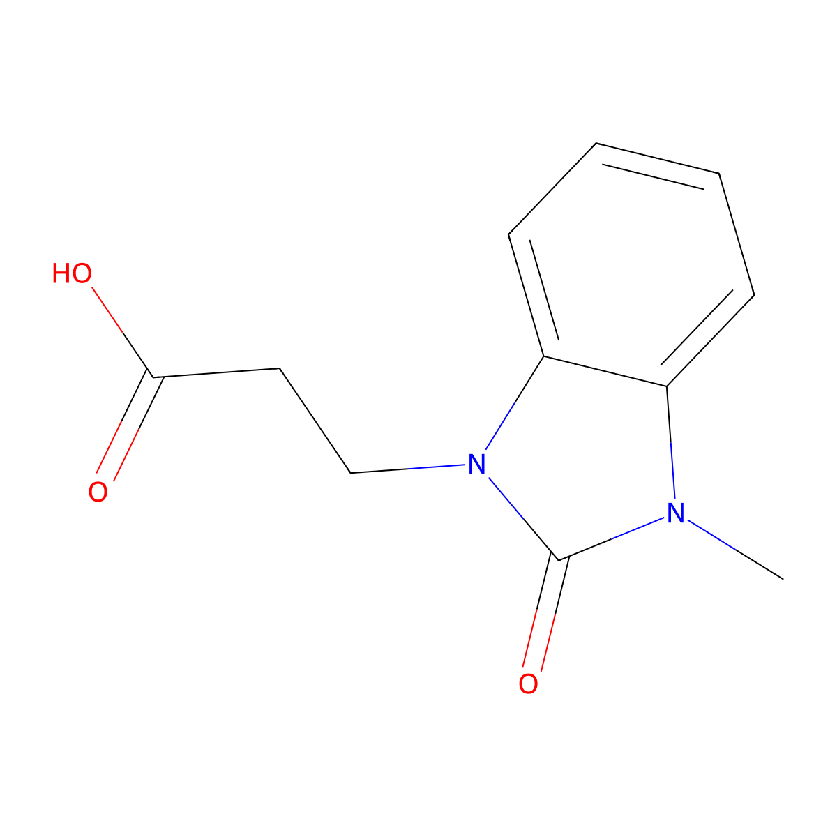 2,3-Dihydro-3-methyl-2-oxo-1H-benzimidazole-1-propanoic acid molecular structure, CAS 75655-45-7
