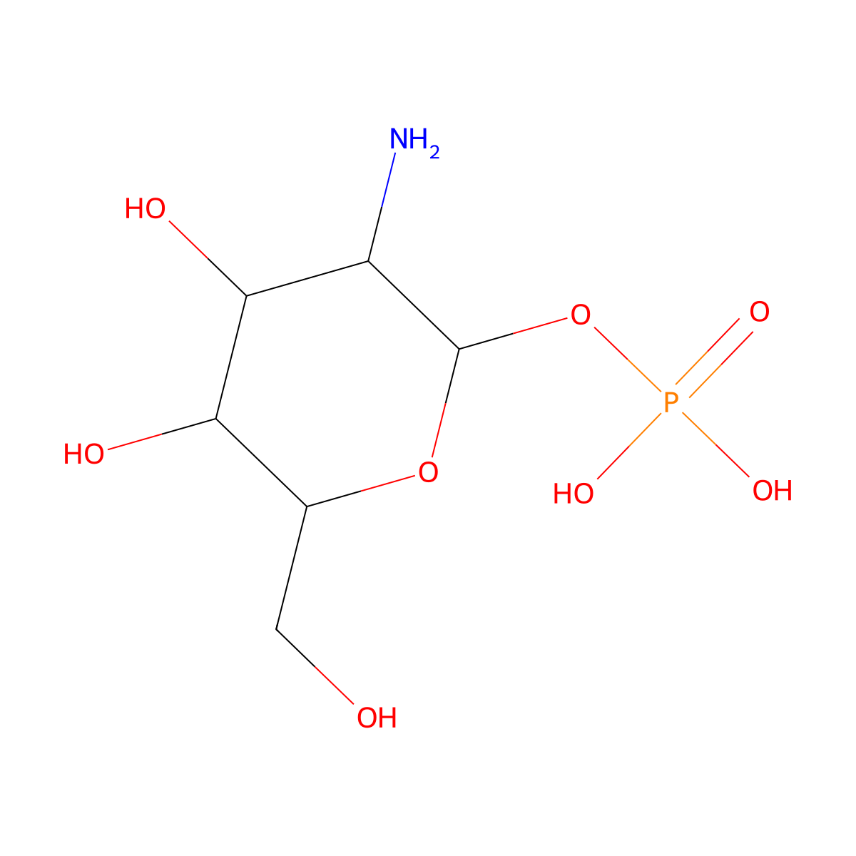 D-Galactosamine-1-phosphate molecular structure, CAS 75656-33-6
