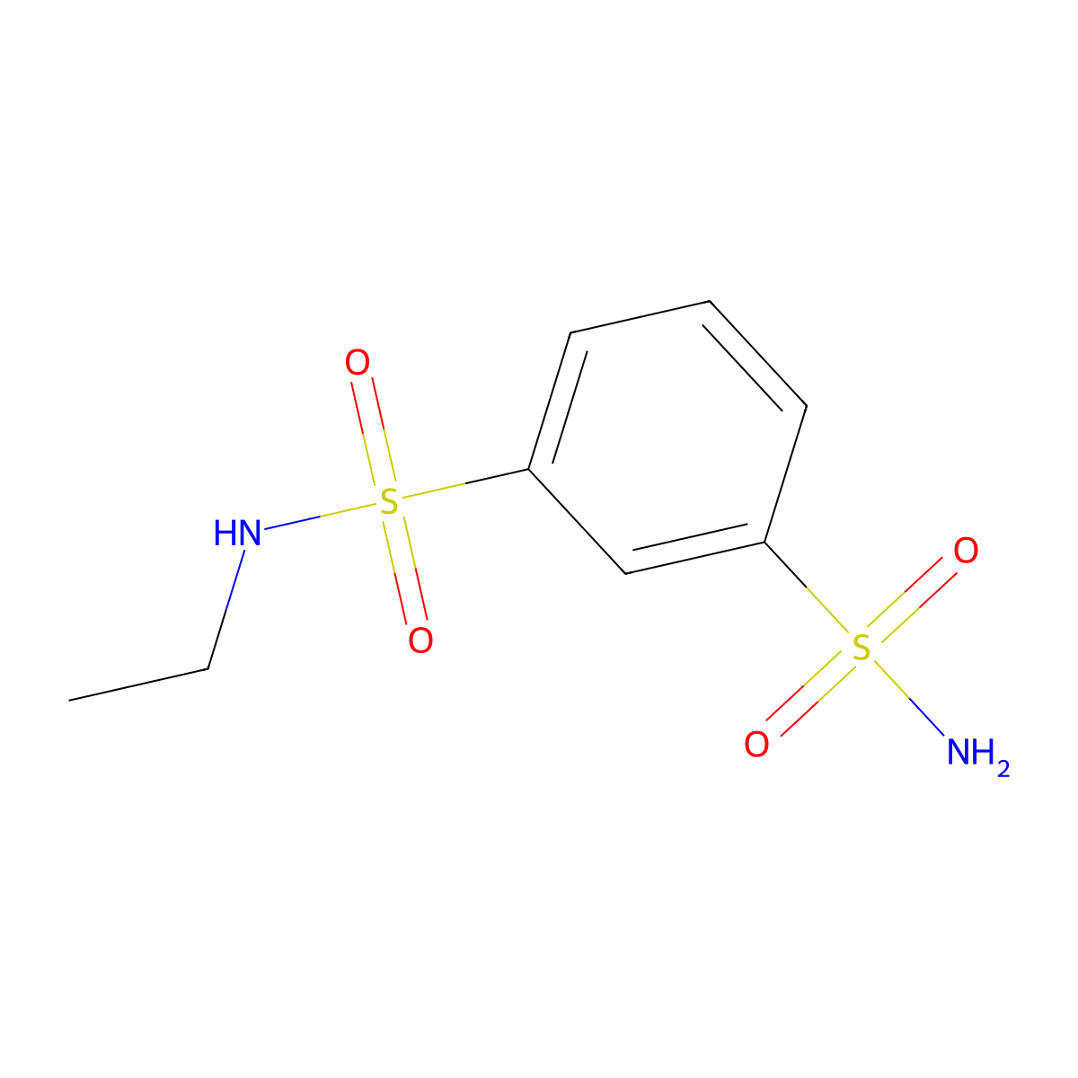 n-Ethylbenzene-1,3-disulfonamide molecular structure, CAS 7566-43-0