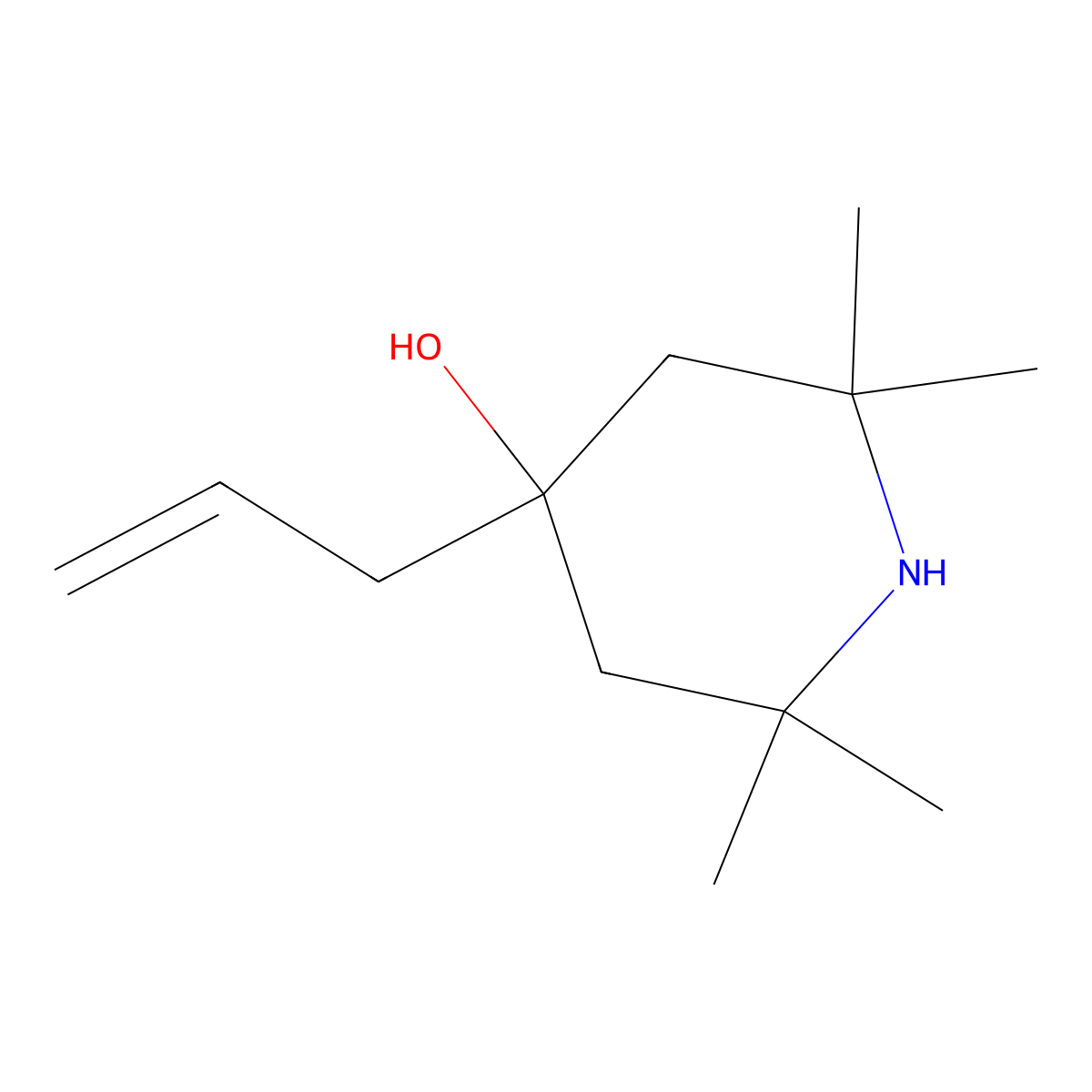 2,2,6,6-Tetramethyl-4-prop-2-enylpiperidin-4-ol molecular structure, CAS 75661-01-7