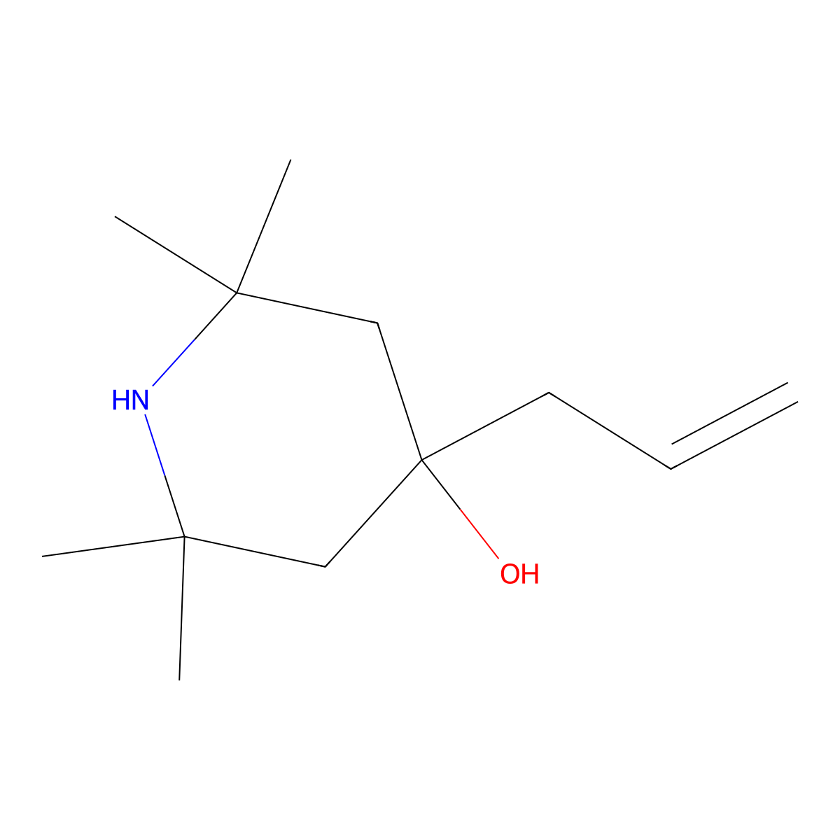 2,2,6,6-Tetramethyl-4-prop-2-enylpiperidin-4-ol molecular structure, CAS 75661-01-7