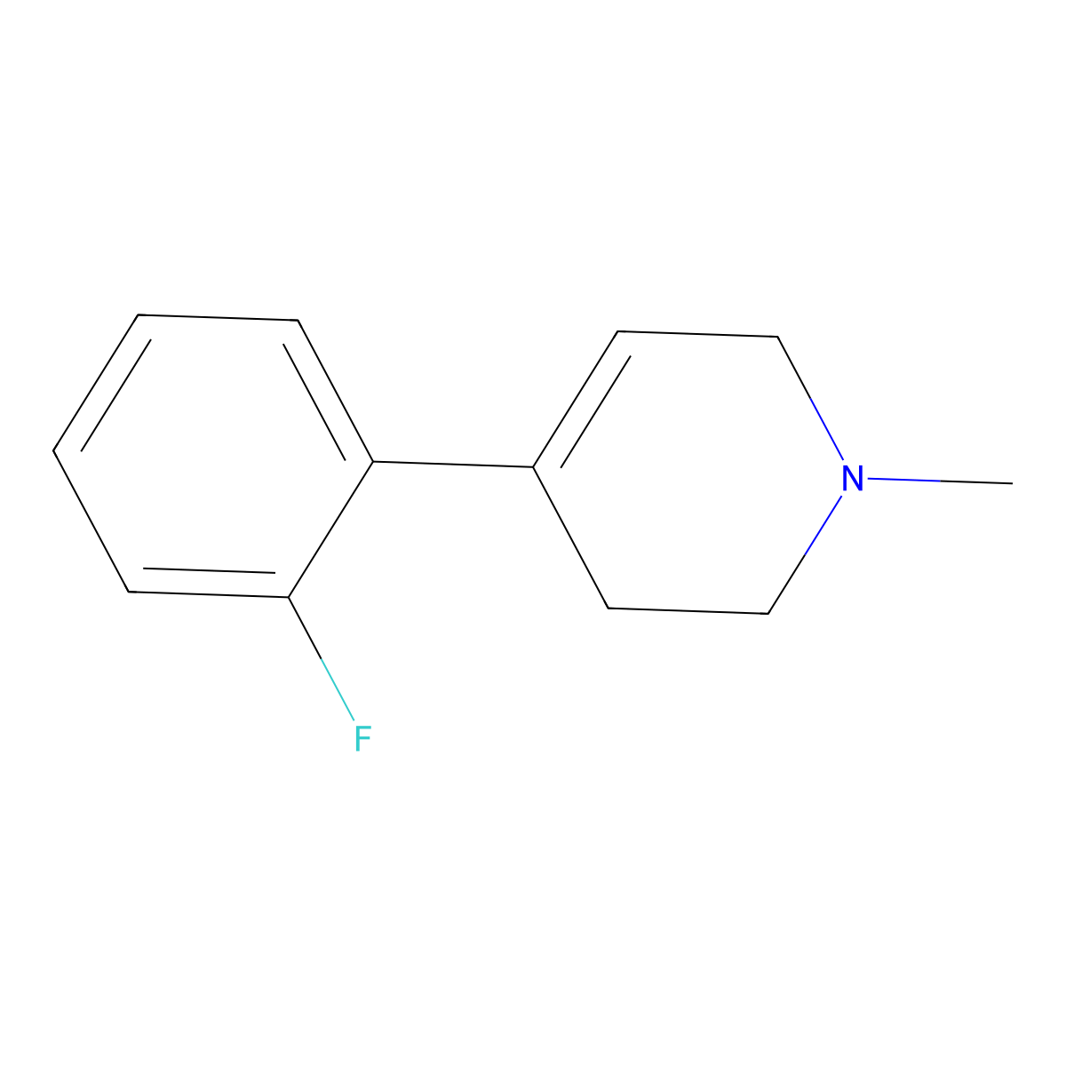 2'-fluoro-N-methyl-4-phenyl-1,2,3,6-tetrahydropyridine molecular structure, CAS 75663-55-7