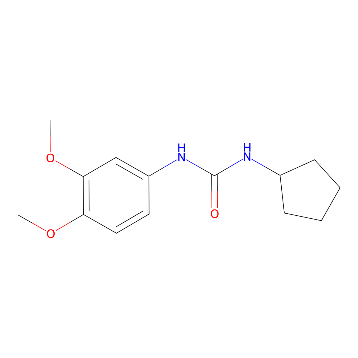 1-Cyclopentyl-3-(3,4-dimethoxyphenyl)urea molecular structure, CAS 75665-77-9